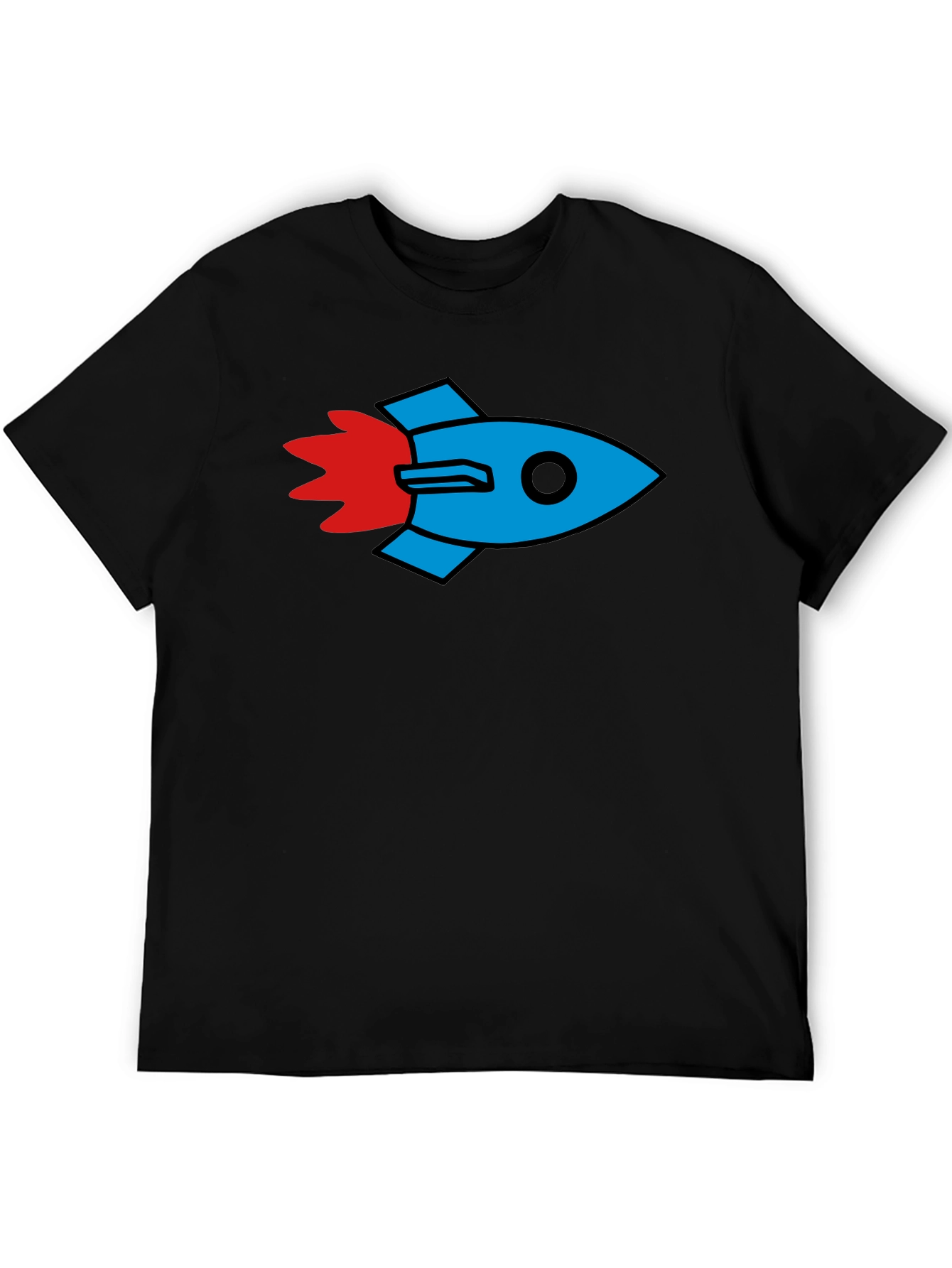 Rocket Graphic Black T-Shirt - Stylish & Unique