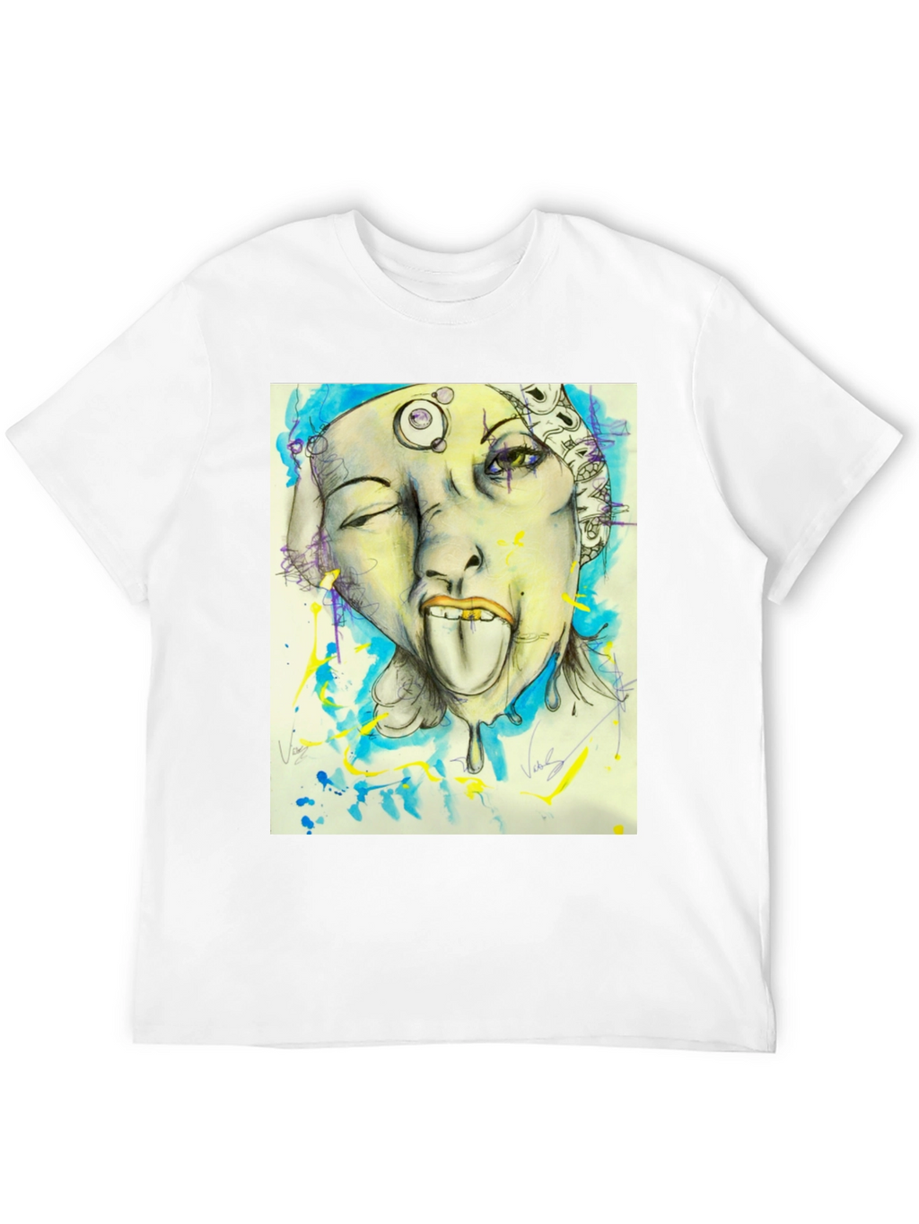 Unique Graphic Print Black Tee
