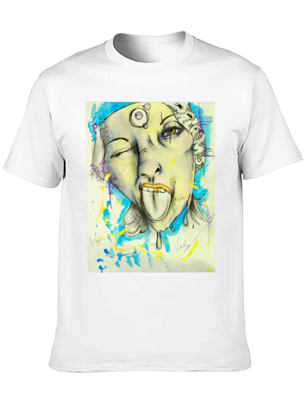 Unique Graphic Print Black Tee