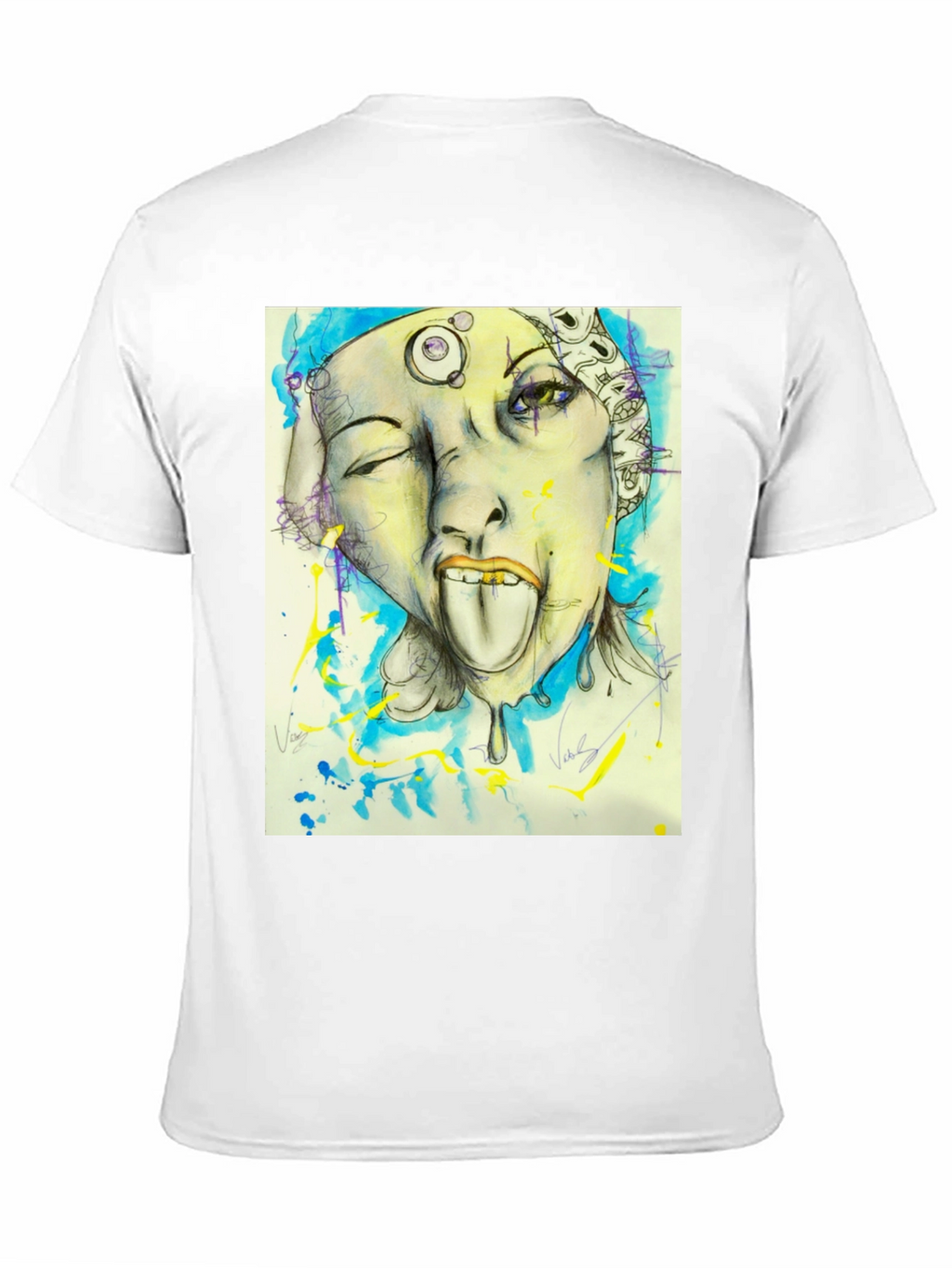 Unique Graphic Print Black Tee
