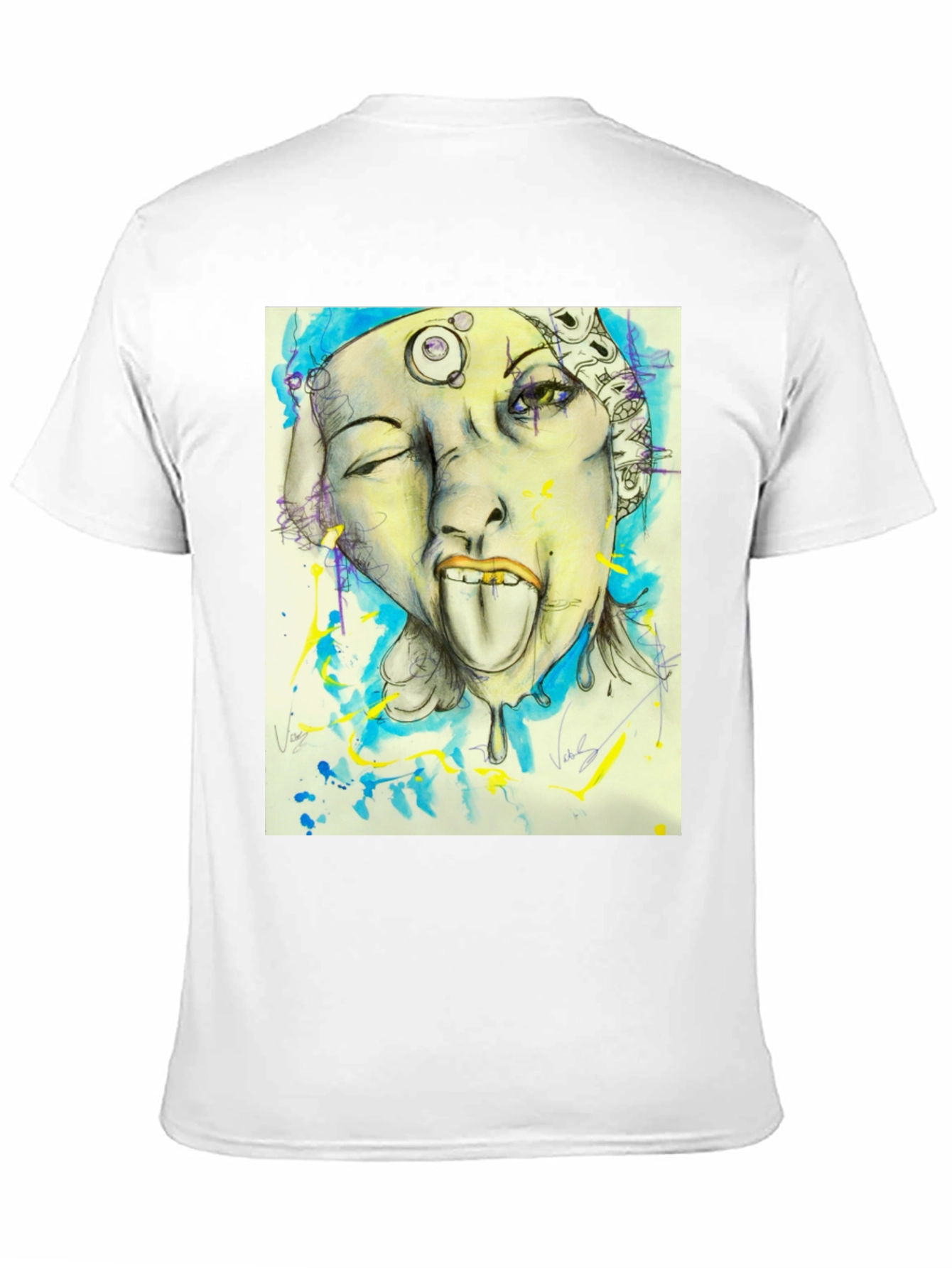 Unique Graphic Print Black Tee