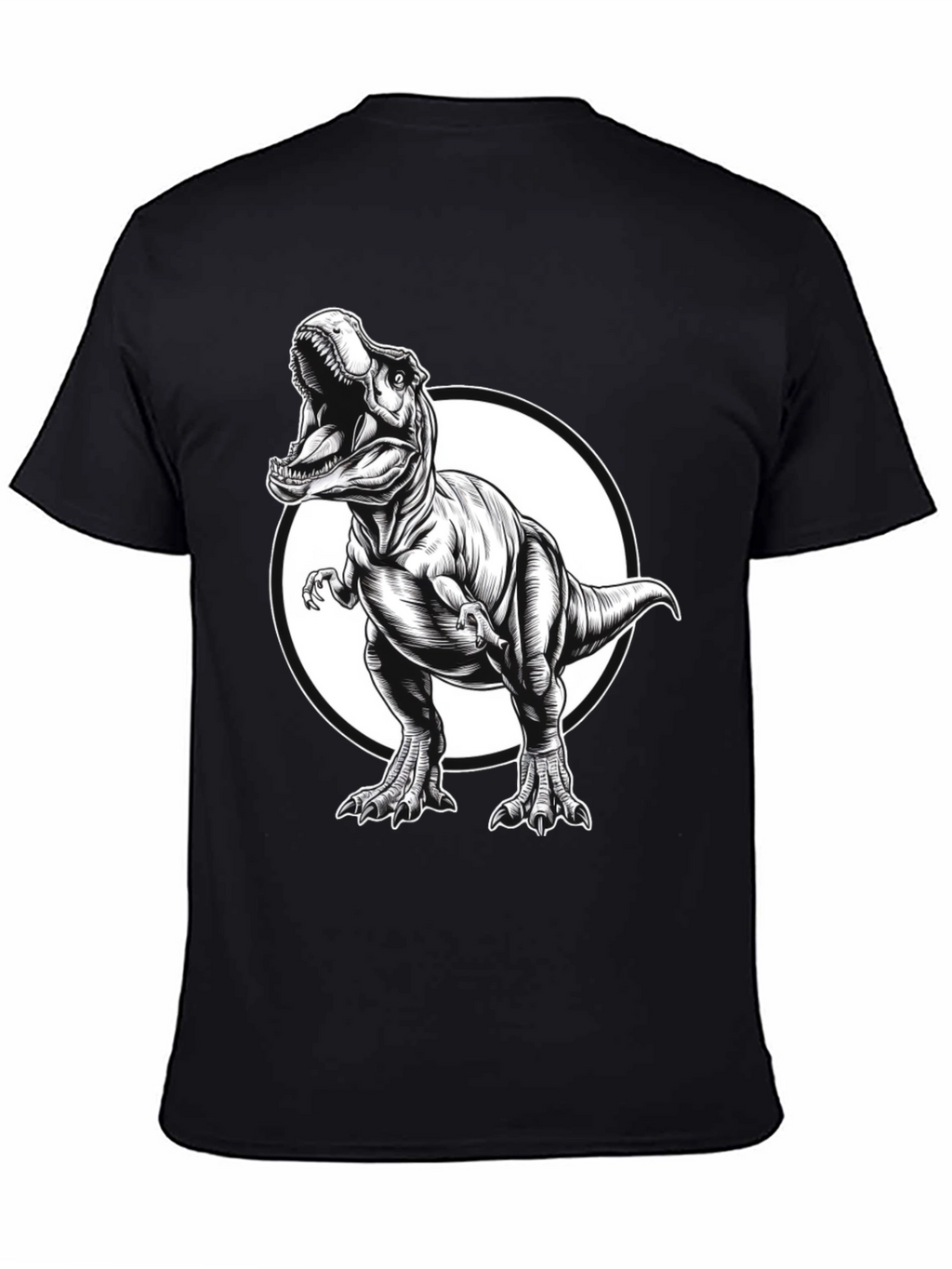 T-Rex Graphic Tee - Black Cotton Dinosaur Shirt