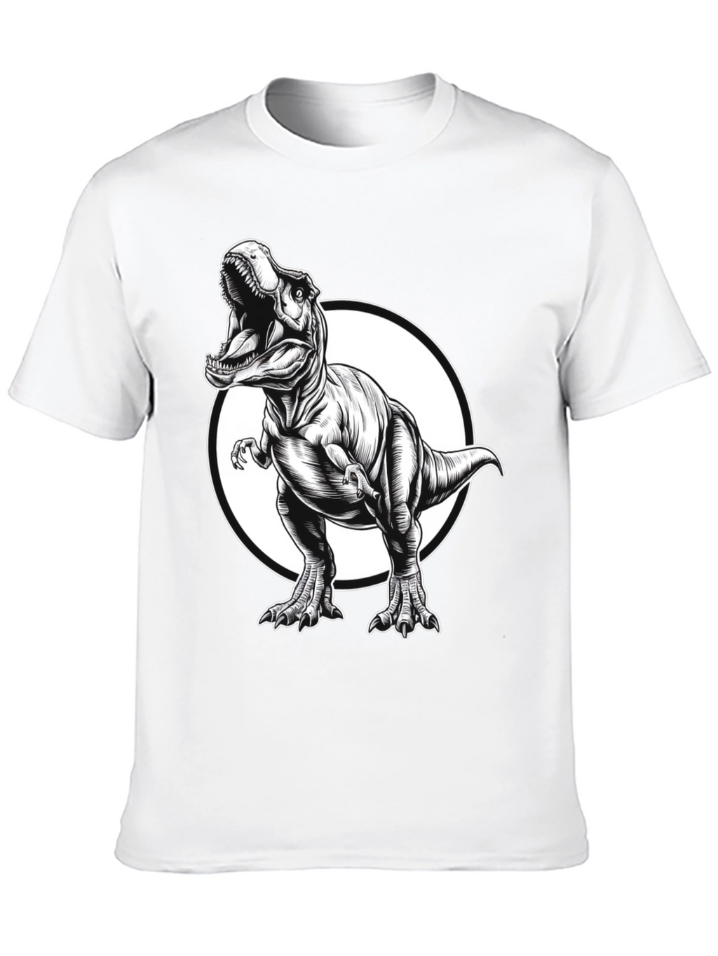 T-Rex Graphic Tee - Black Cotton Dinosaur Shirt