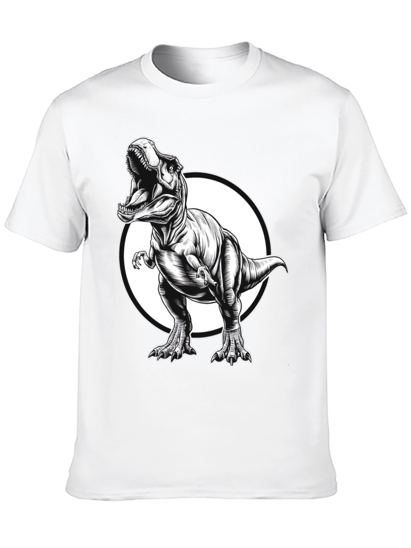 T-Rex Graphic Tee - Black Cotton Dinosaur Shirt