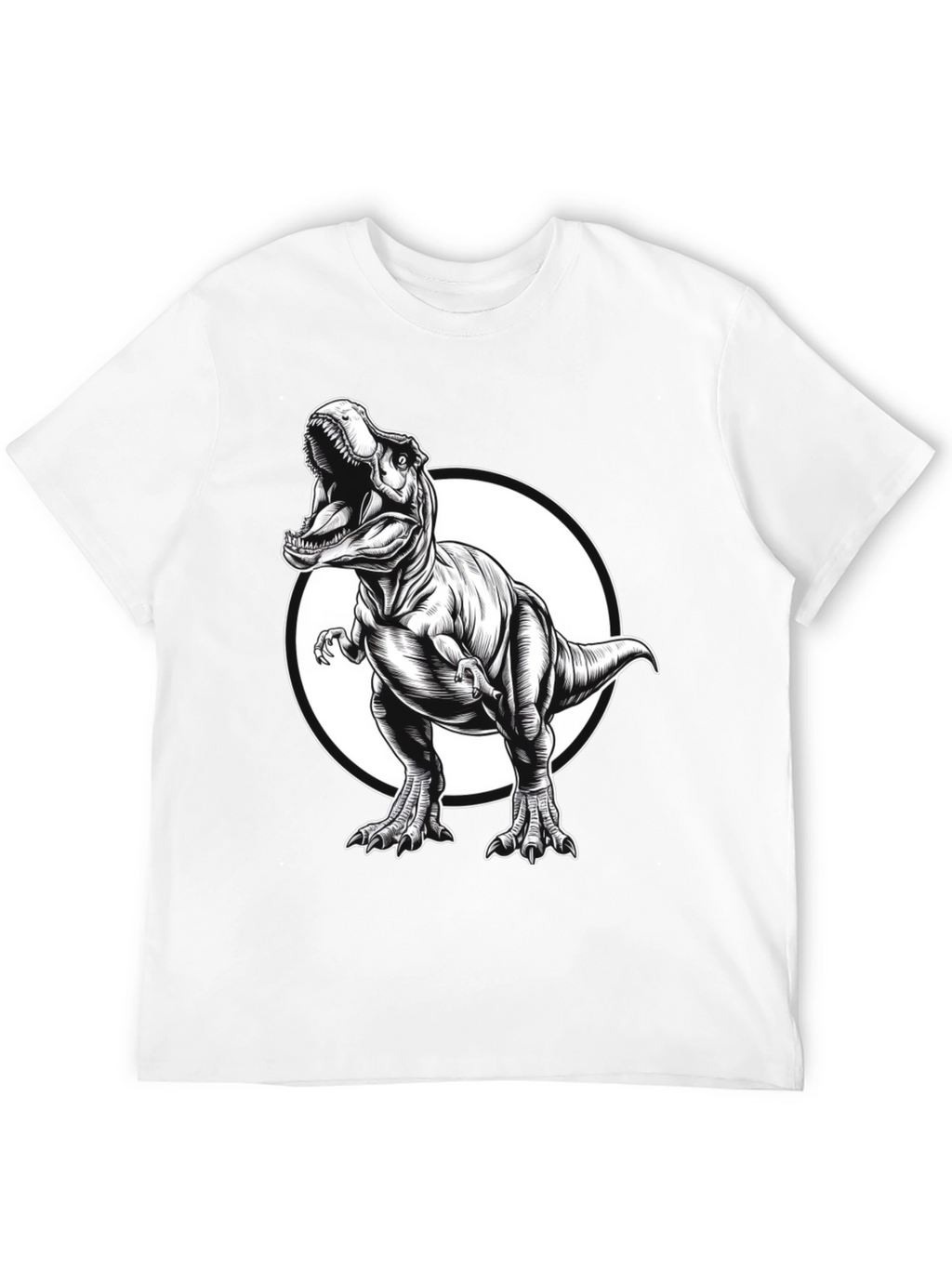 T-Rex Graphic Tee - Black Cotton Dinosaur Shirt