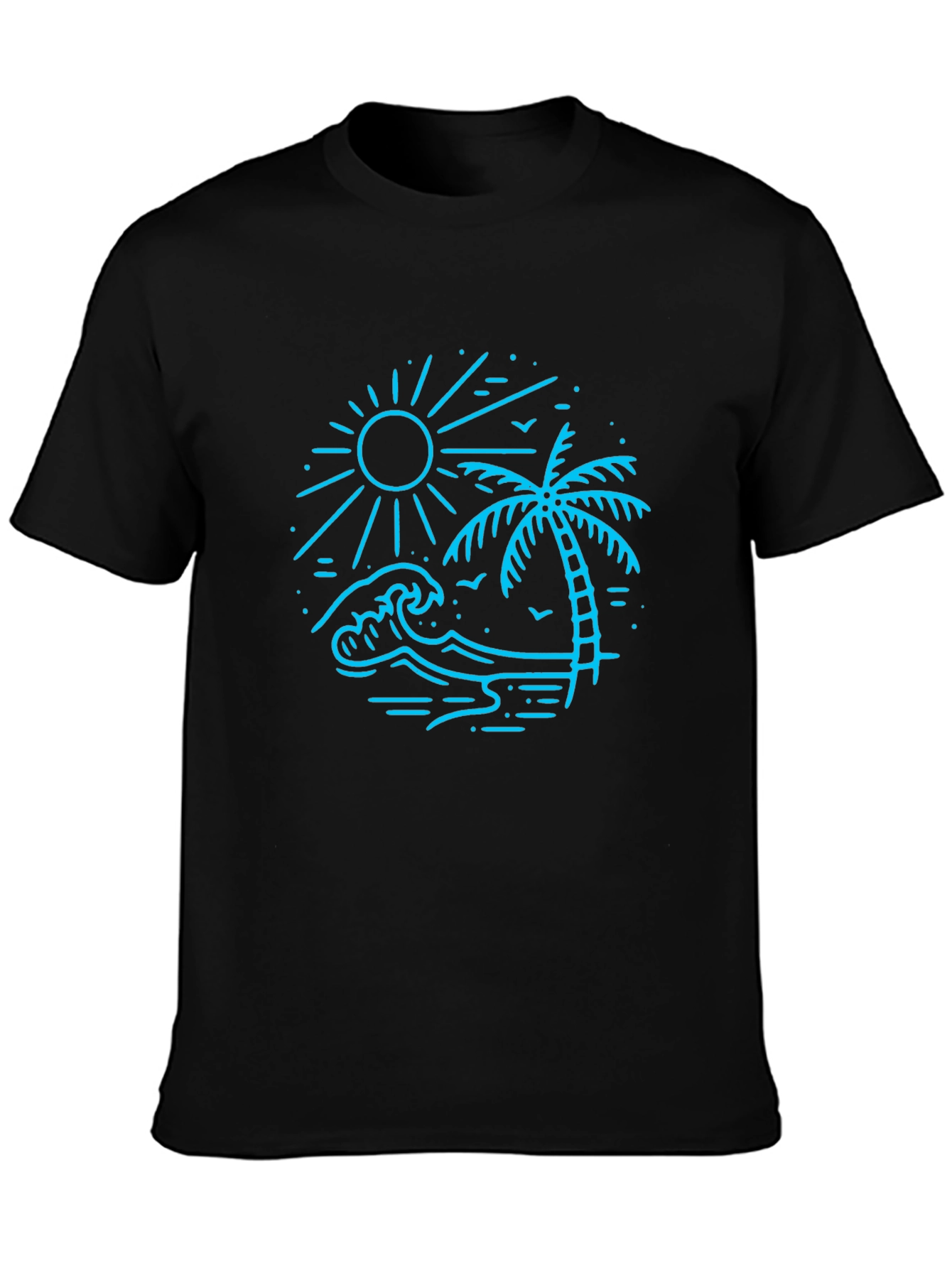 Black Beach Scene Graphic Tee