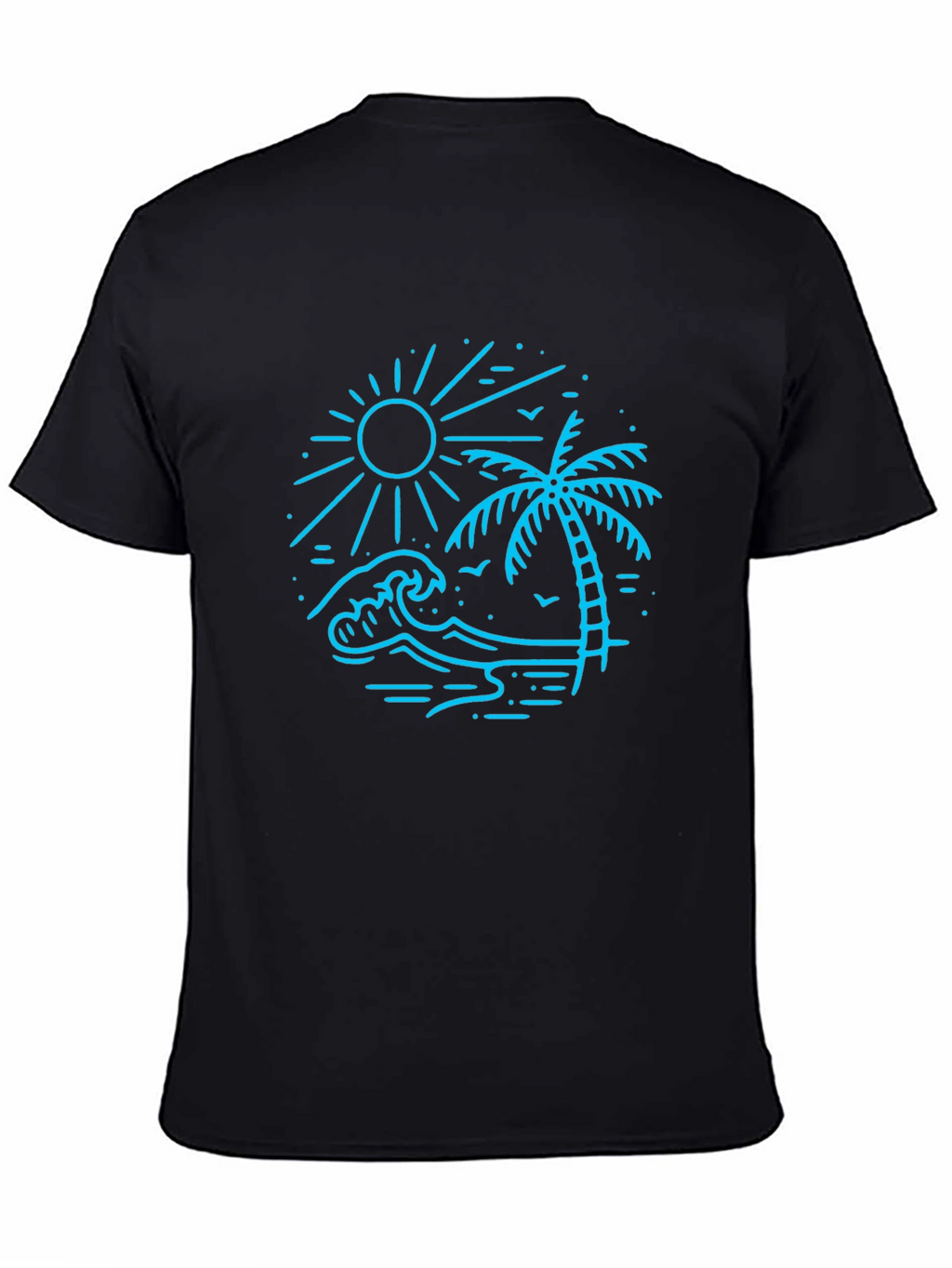 Black Beach Scene Graphic Tee