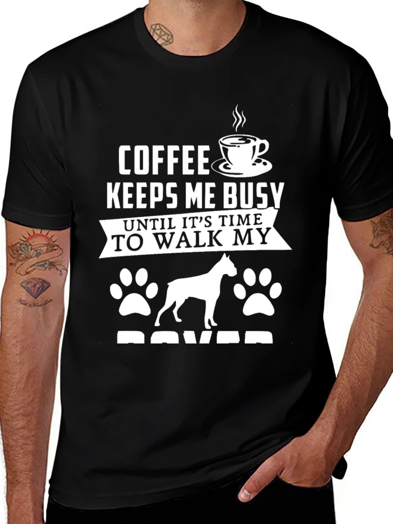 Coffee and Dog T-Shirt - Boxer Lover Tee