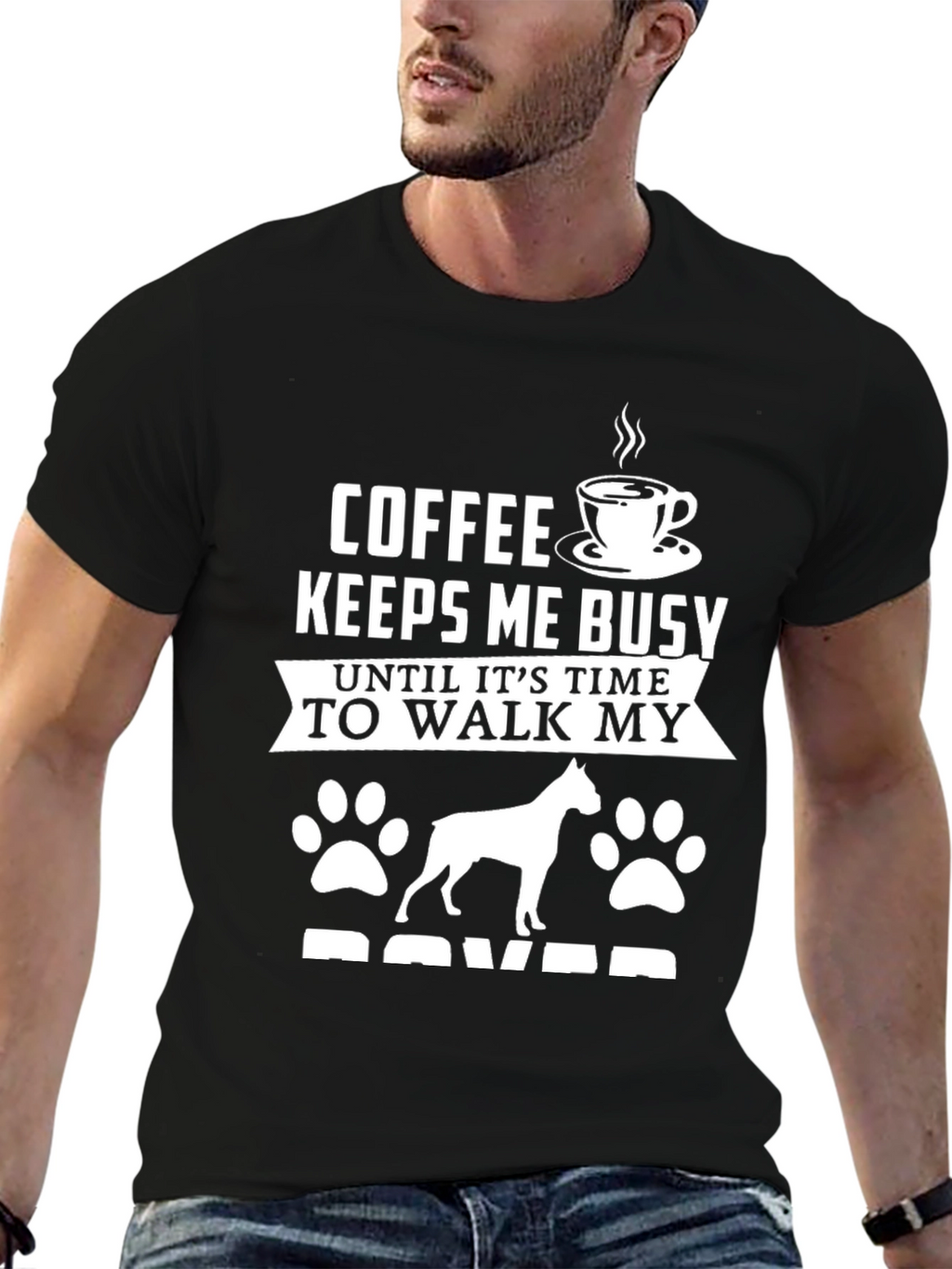 Coffee and Dog T-Shirt - Boxer Lover Tee
