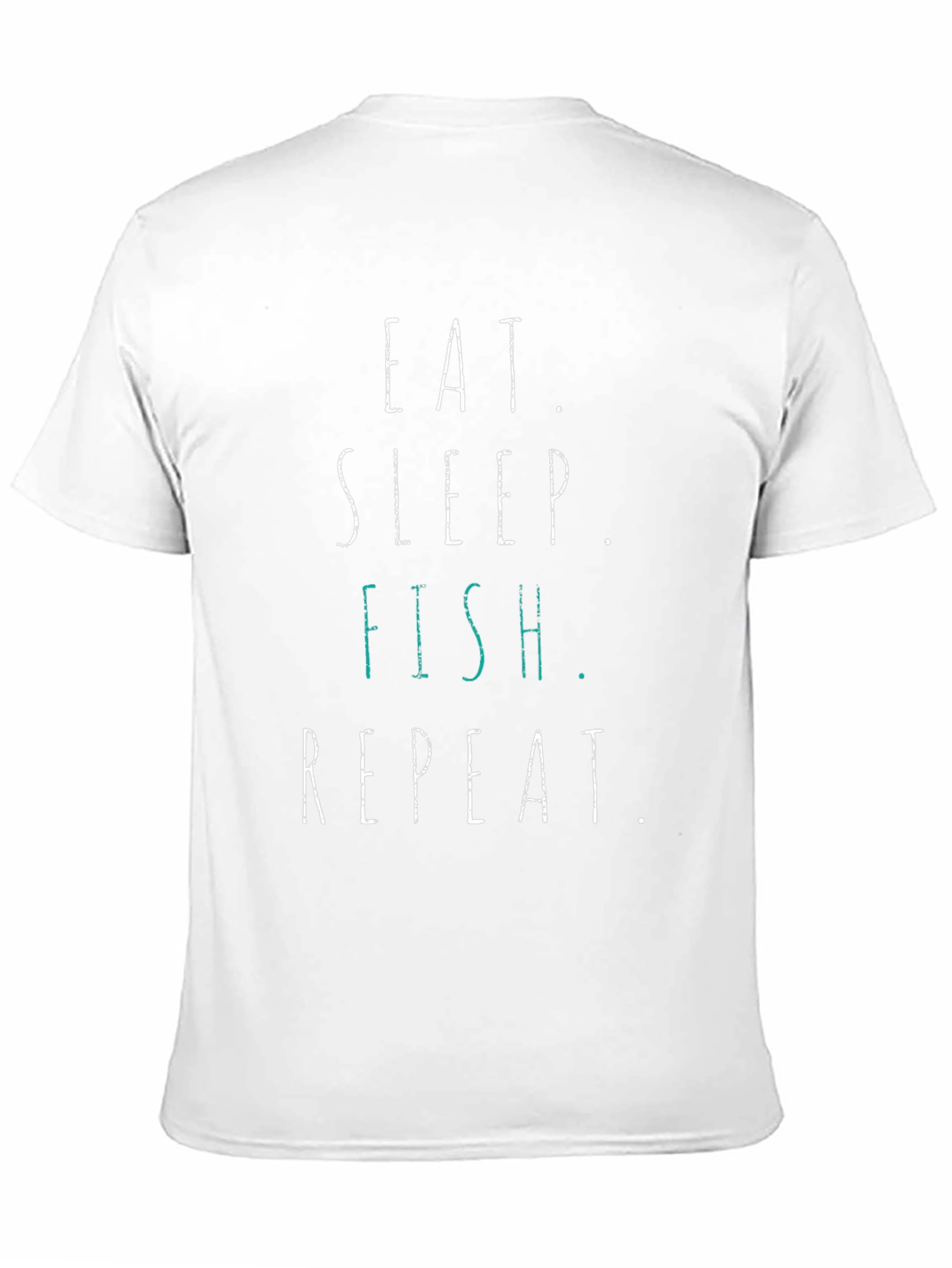 Eat Sleep Fish Repeat Black Graphic T-Shirt