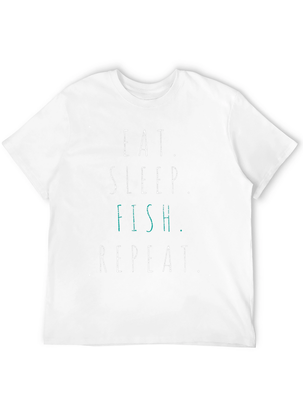 Eat Sleep Fish Repeat Black Graphic T-Shirt