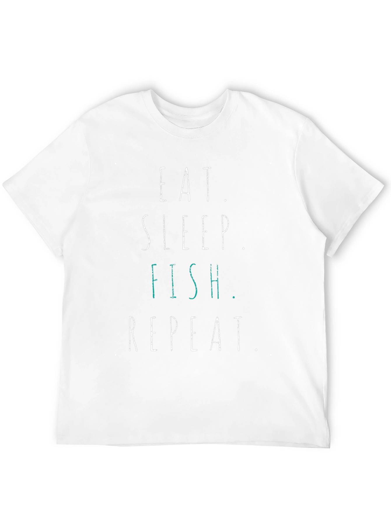 Eat Sleep Fish Repeat Black Graphic T-Shirt