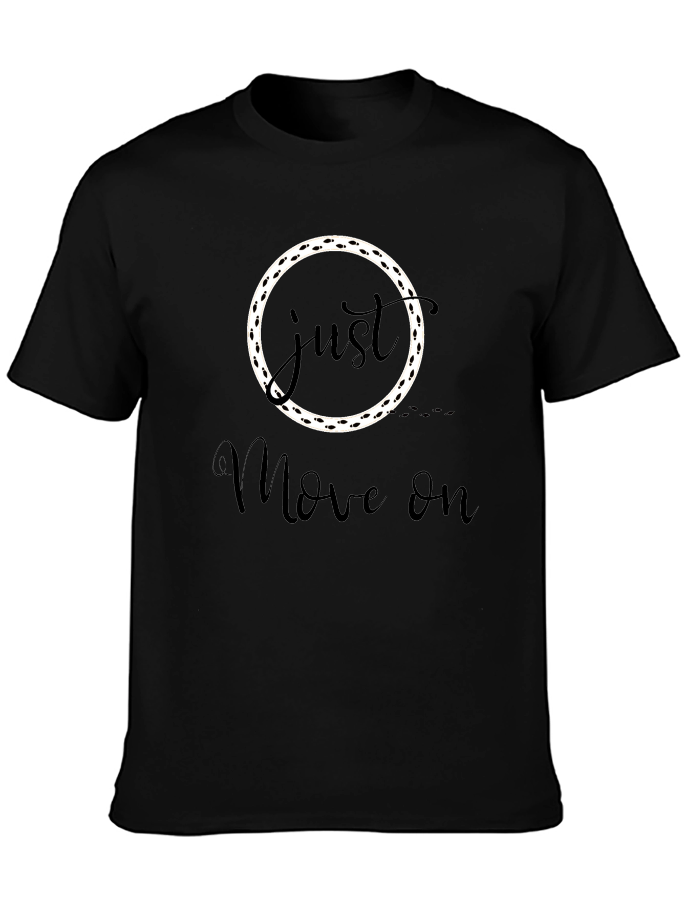 Just Move On Black Graphic Tee