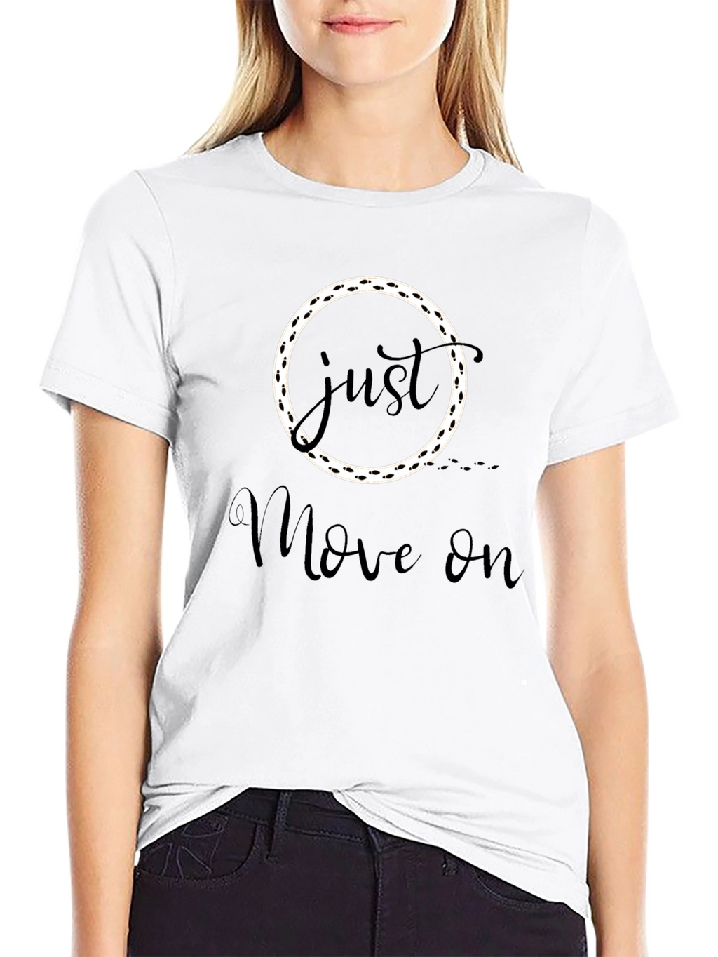 Just Move On Black Graphic Tee