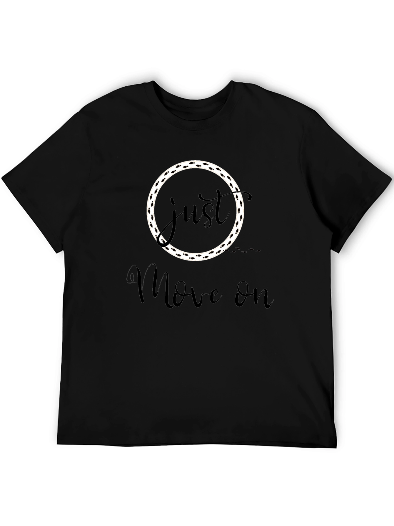 Just Move On Black Graphic Tee