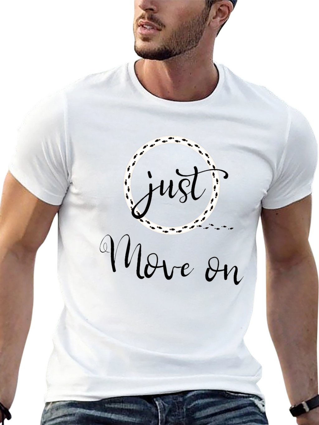 Just Move On Black Graphic Tee