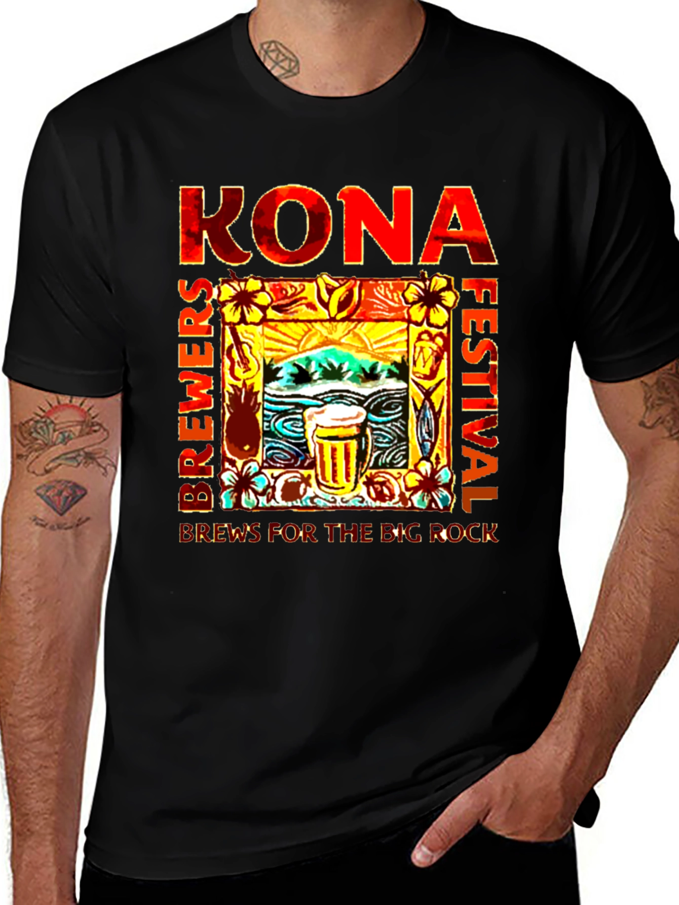 Kona Brewers Festival Graphic T-Shirt - Brews for the Big Rock