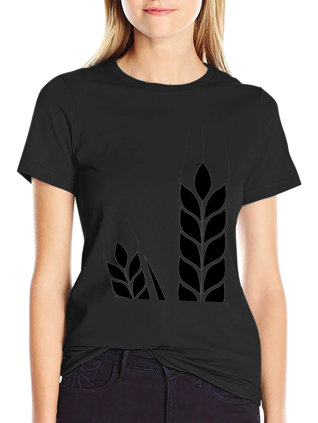 Wheat Graphic Black T-Shirt - Soft Cotton Blend