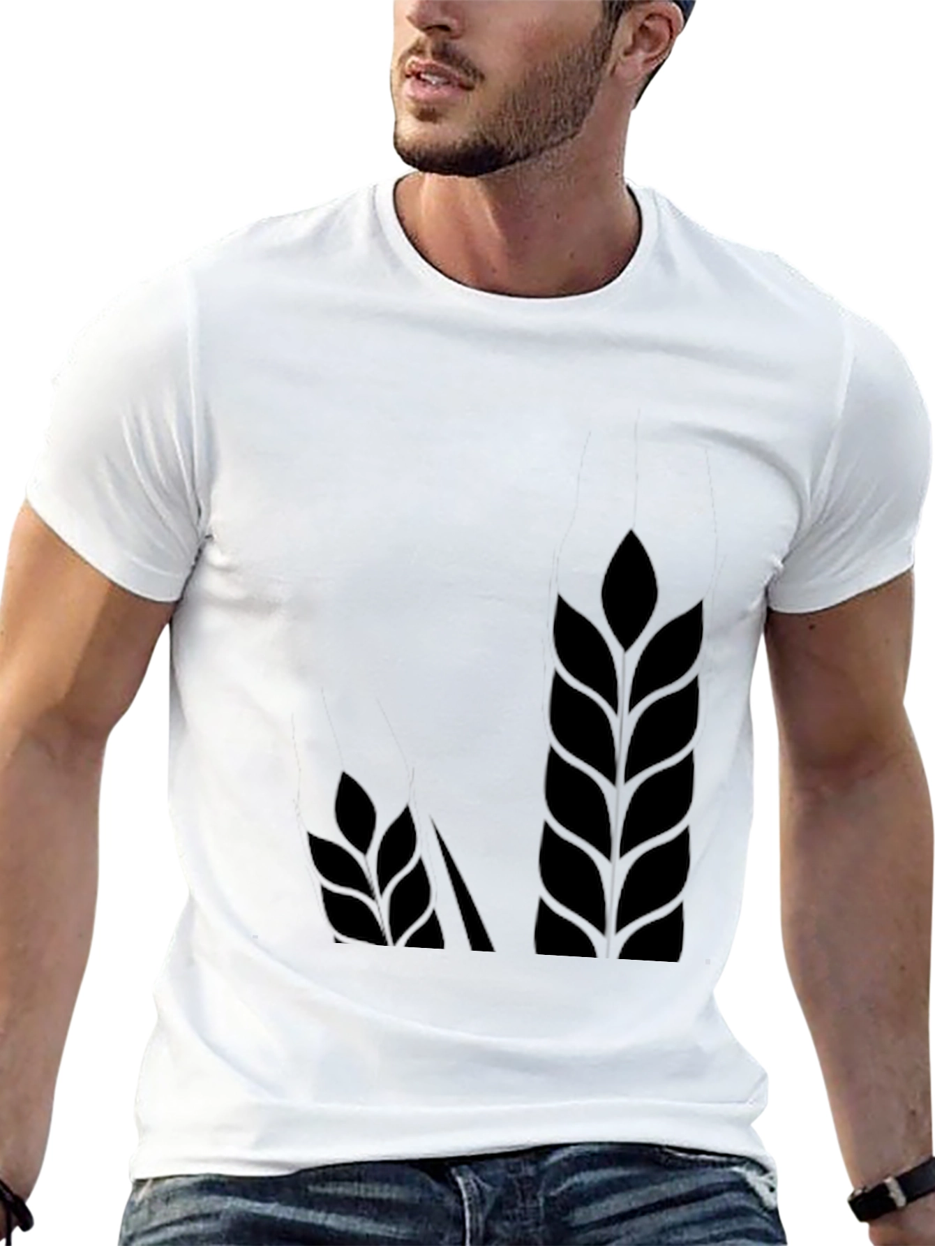 Wheat Graphic Black T-Shirt - Soft Cotton Blend