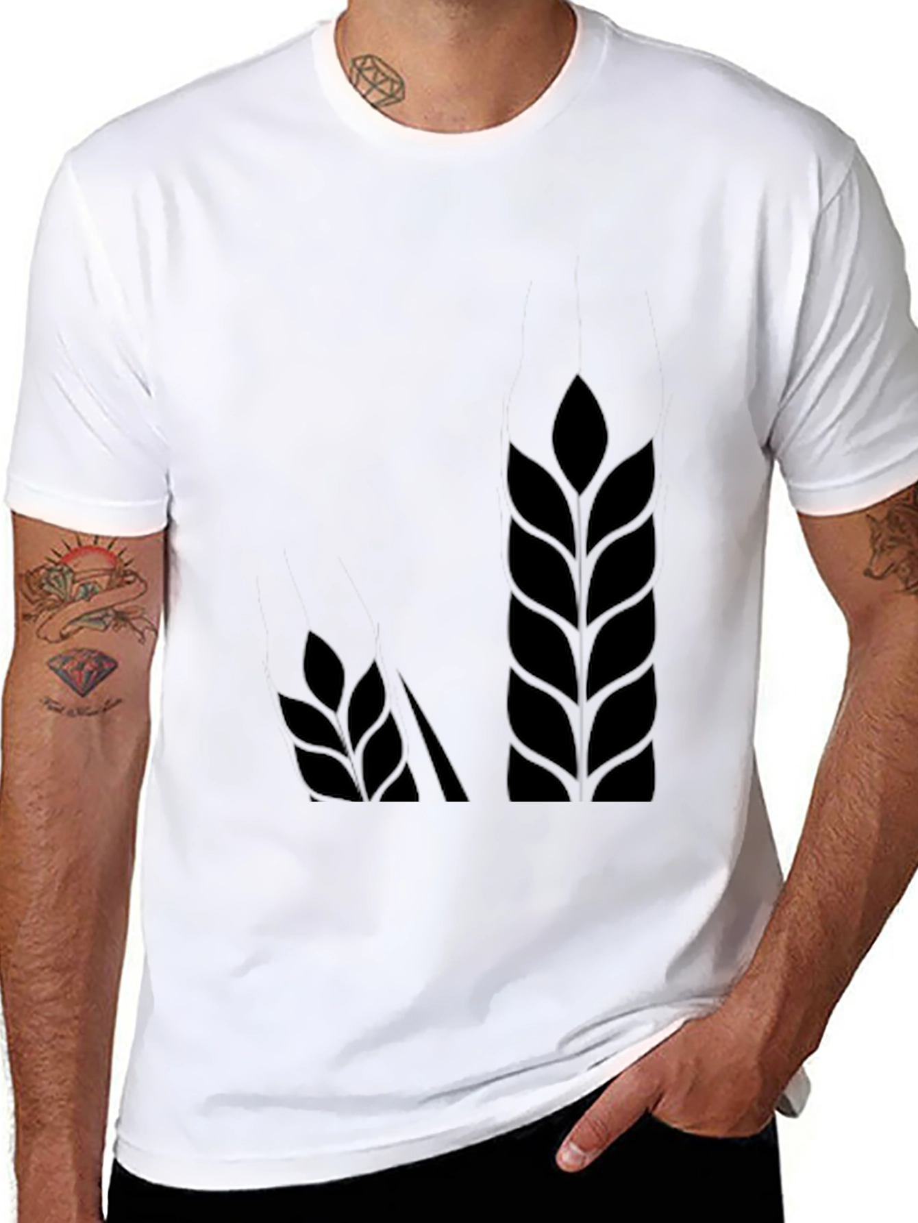 Wheat Graphic Black T-Shirt - Soft Cotton Blend