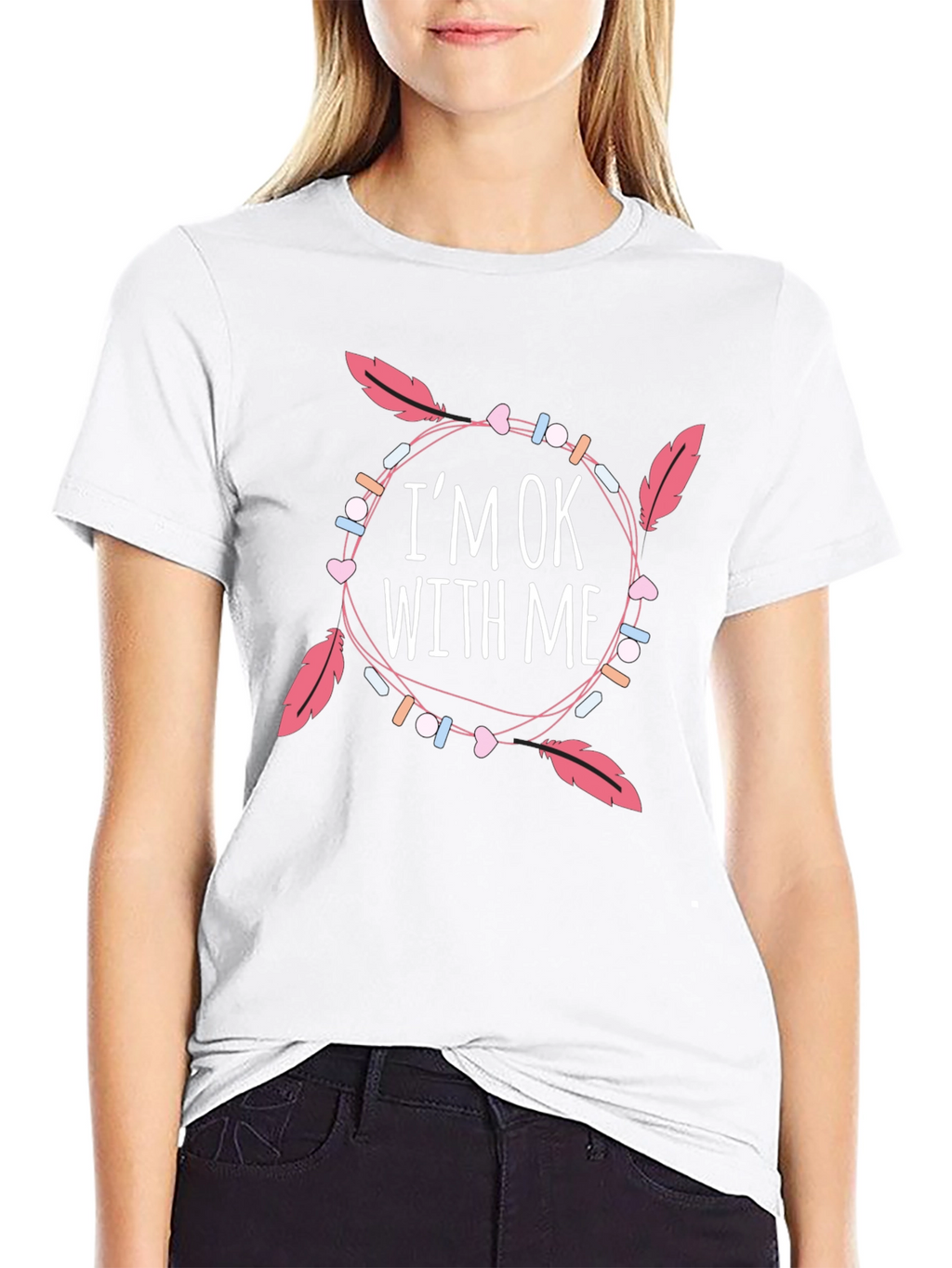 Im OK With Me Graphic Print Black T-Shirt