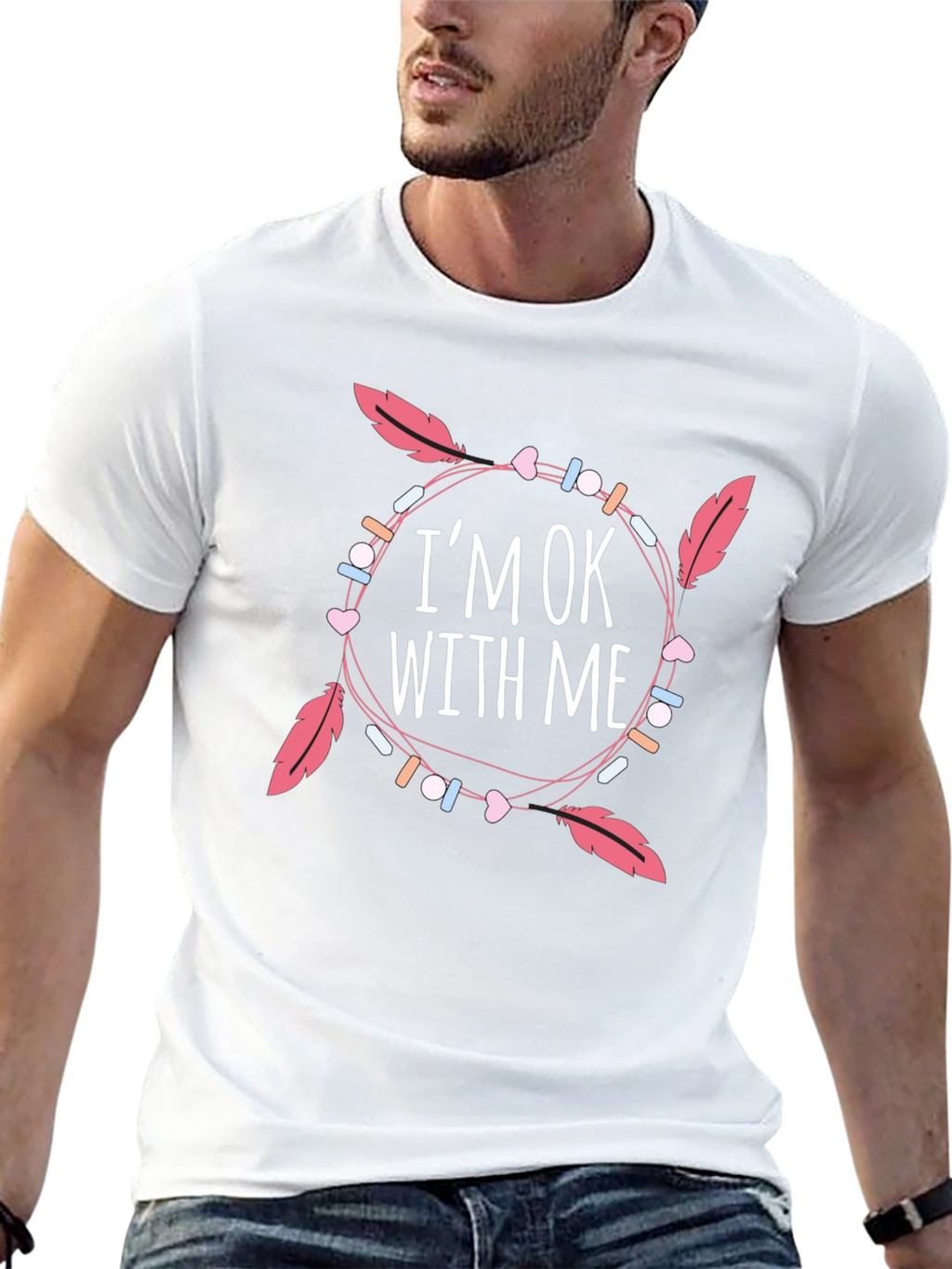 Im OK With Me Graphic Print Black T-Shirt