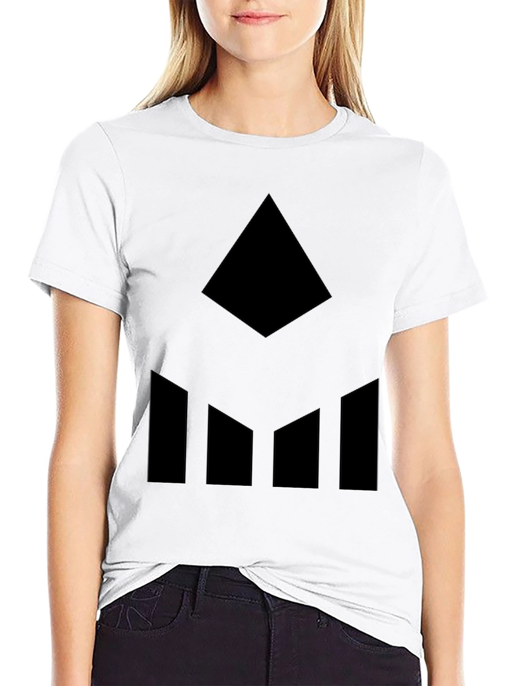 Black Geometric Graphic Tee - Modern Style
