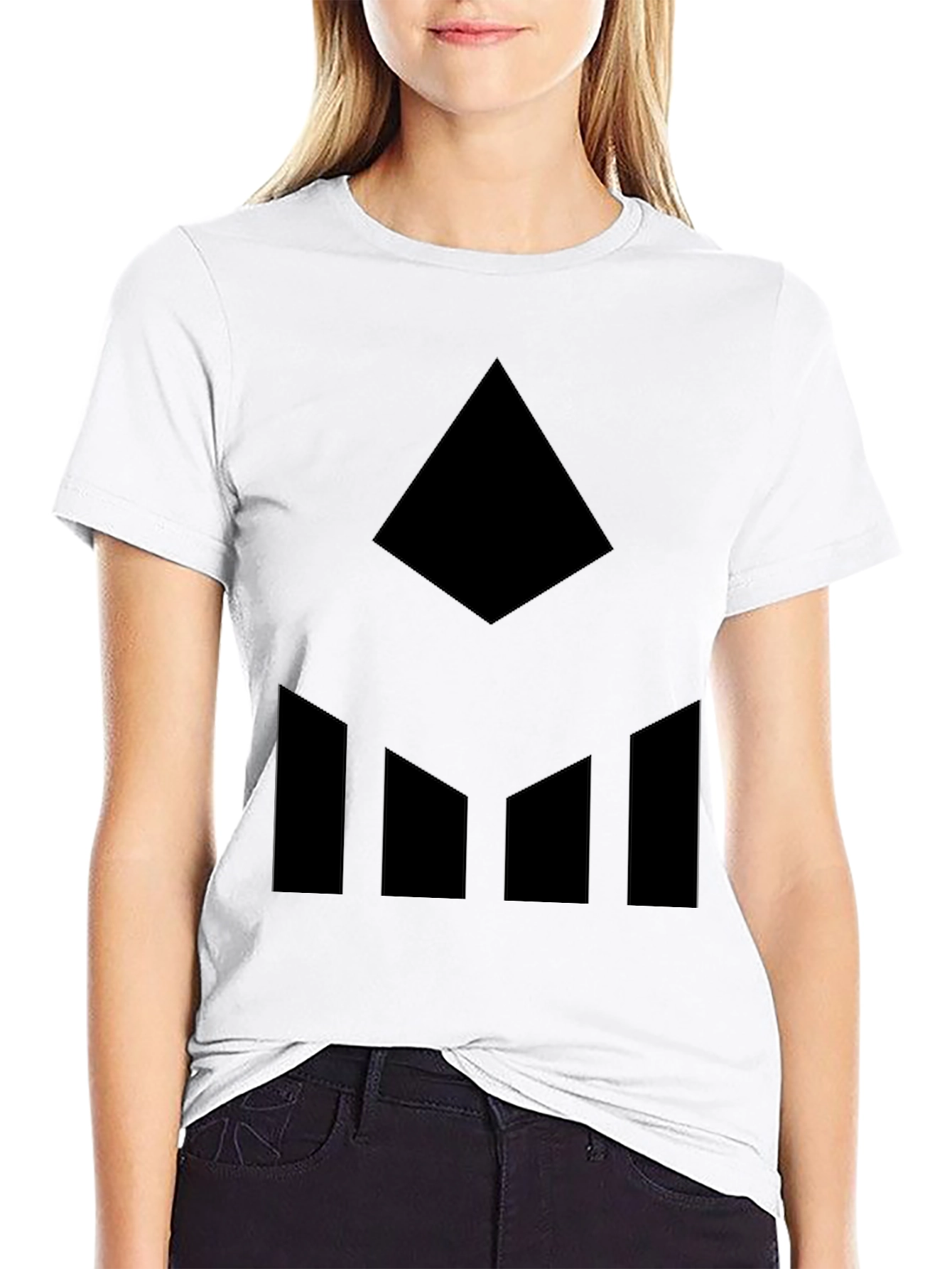 Black Geometric Graphic Tee - Modern Style