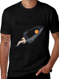 I Love Rockets T-Shirt - Space Enthusiast Tee