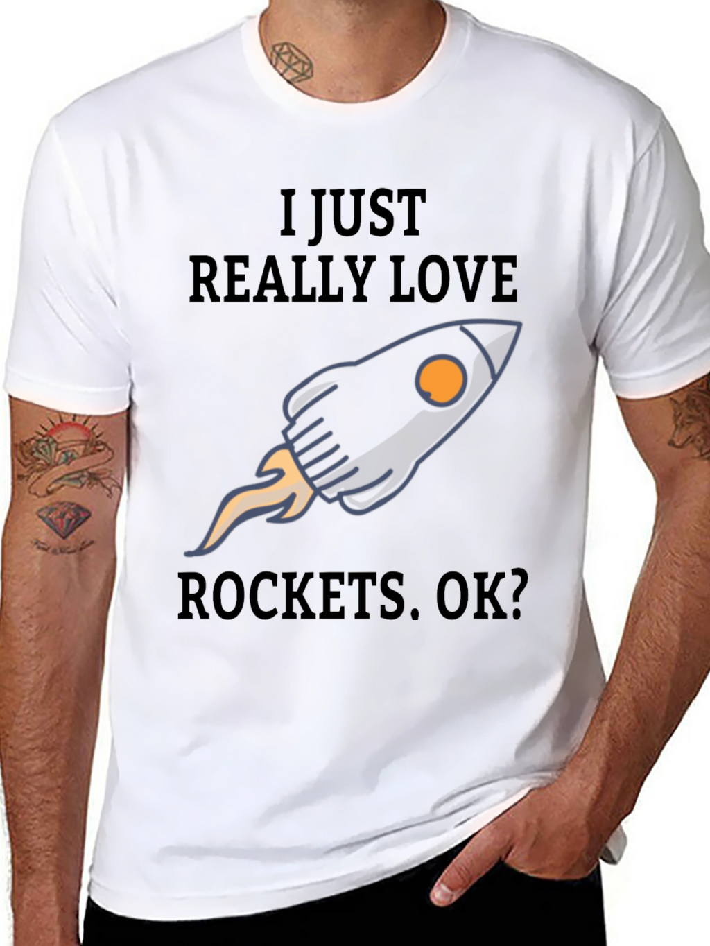 I Love Rockets T-Shirt - Space Enthusiast Tee