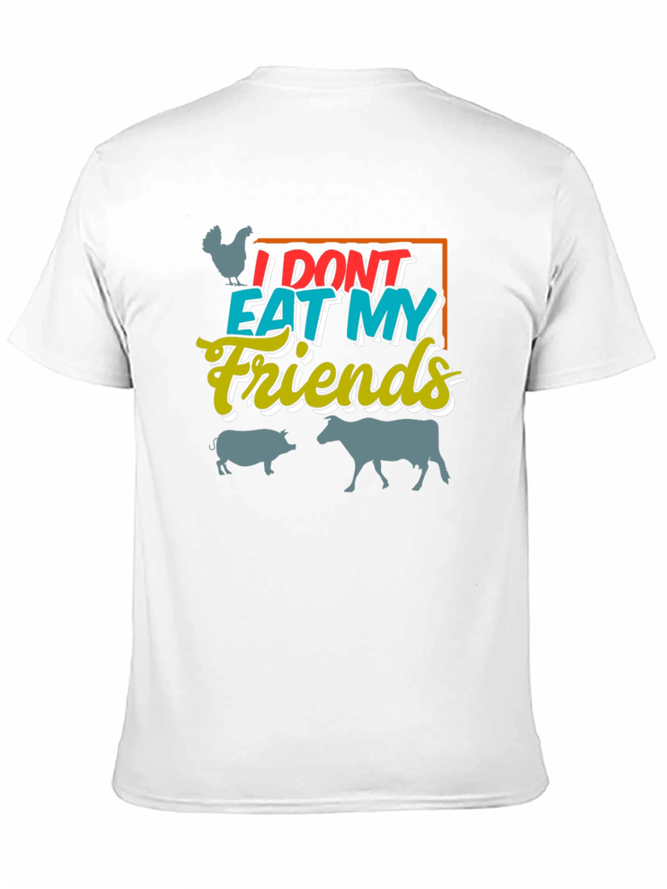 Vegan I Dont Eat My Friends Graphic T-Shirt