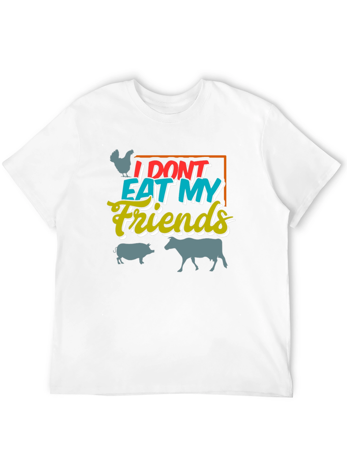 Vegan I Dont Eat My Friends Graphic T-Shirt