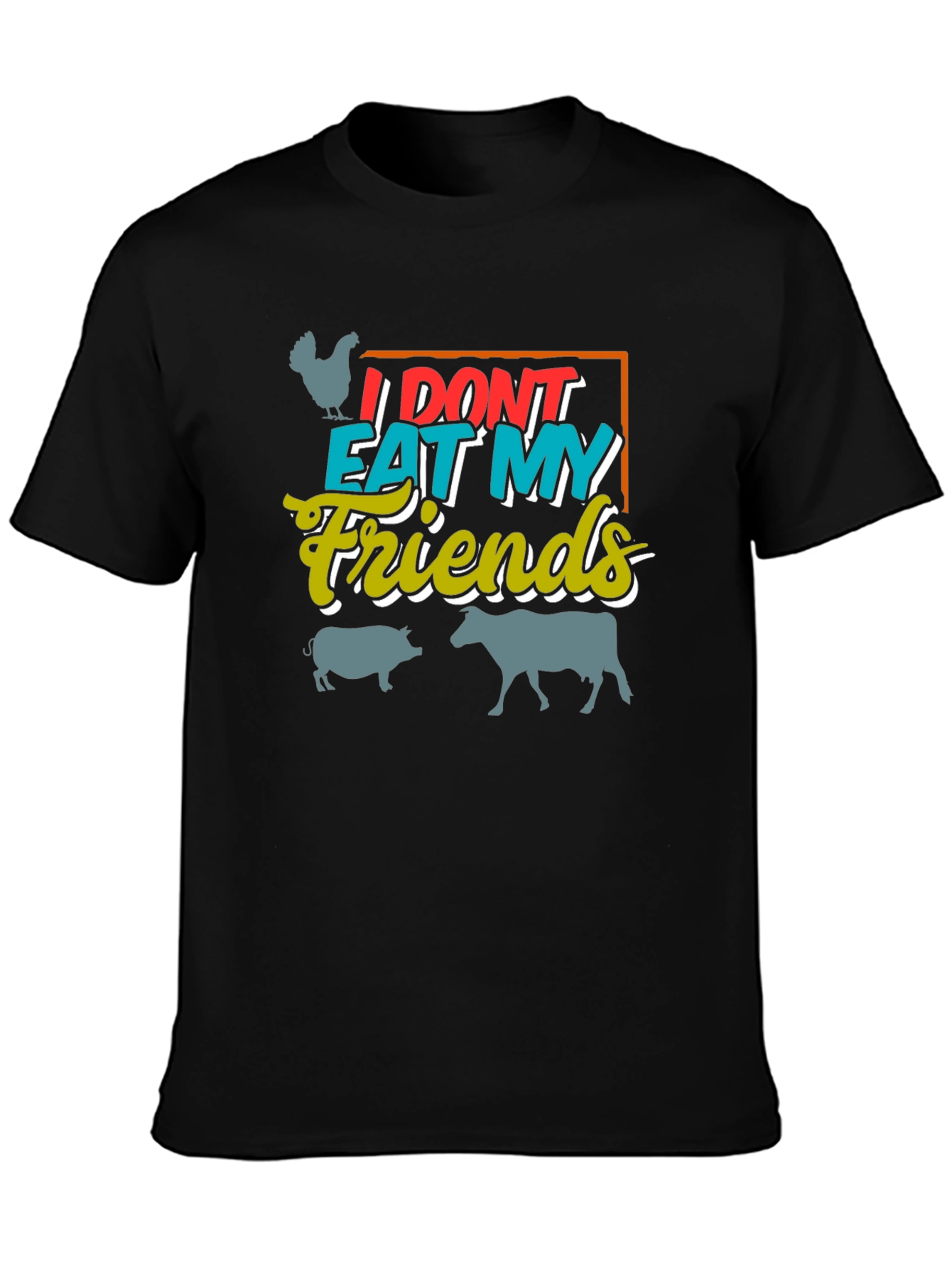 Vegan I Dont Eat My Friends Graphic T-Shirt
