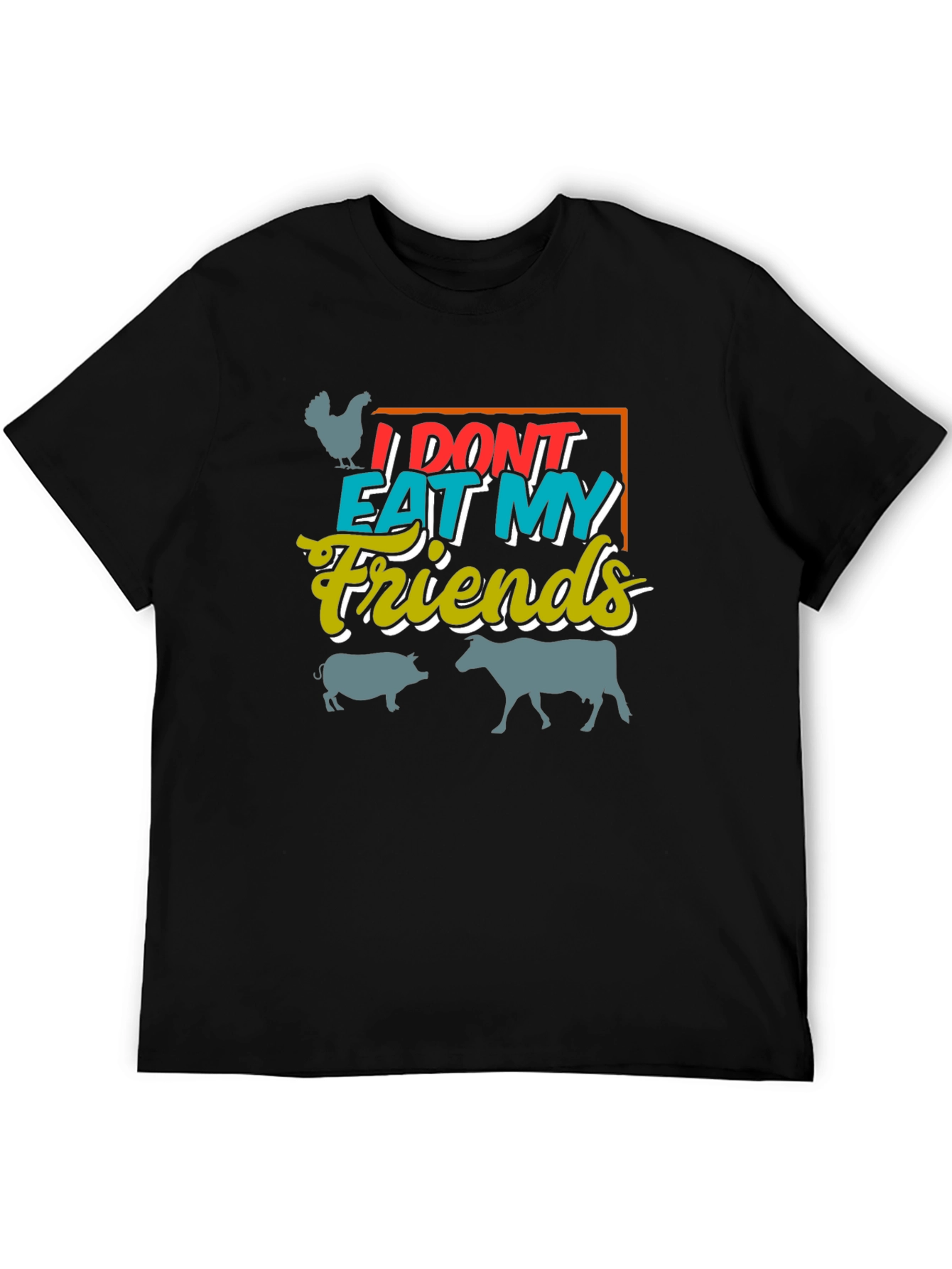 Vegan I Dont Eat My Friends Graphic T-Shirt