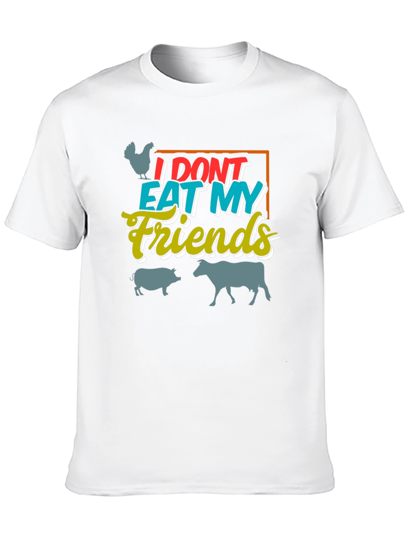 Vegan I Dont Eat My Friends Graphic T-Shirt