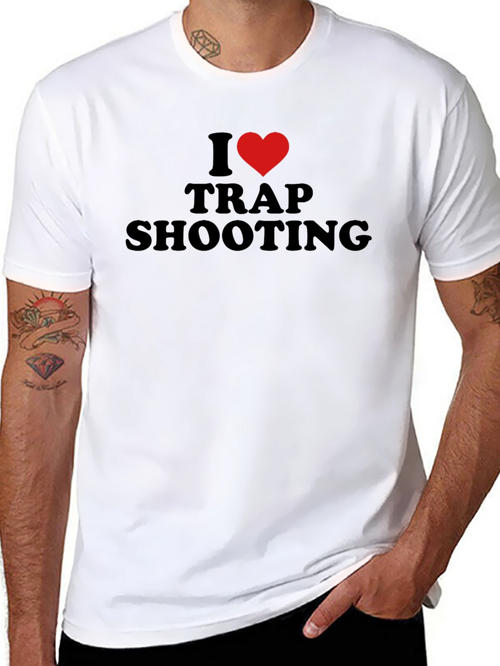 I Love Trap Shooting T-Shirt - Black