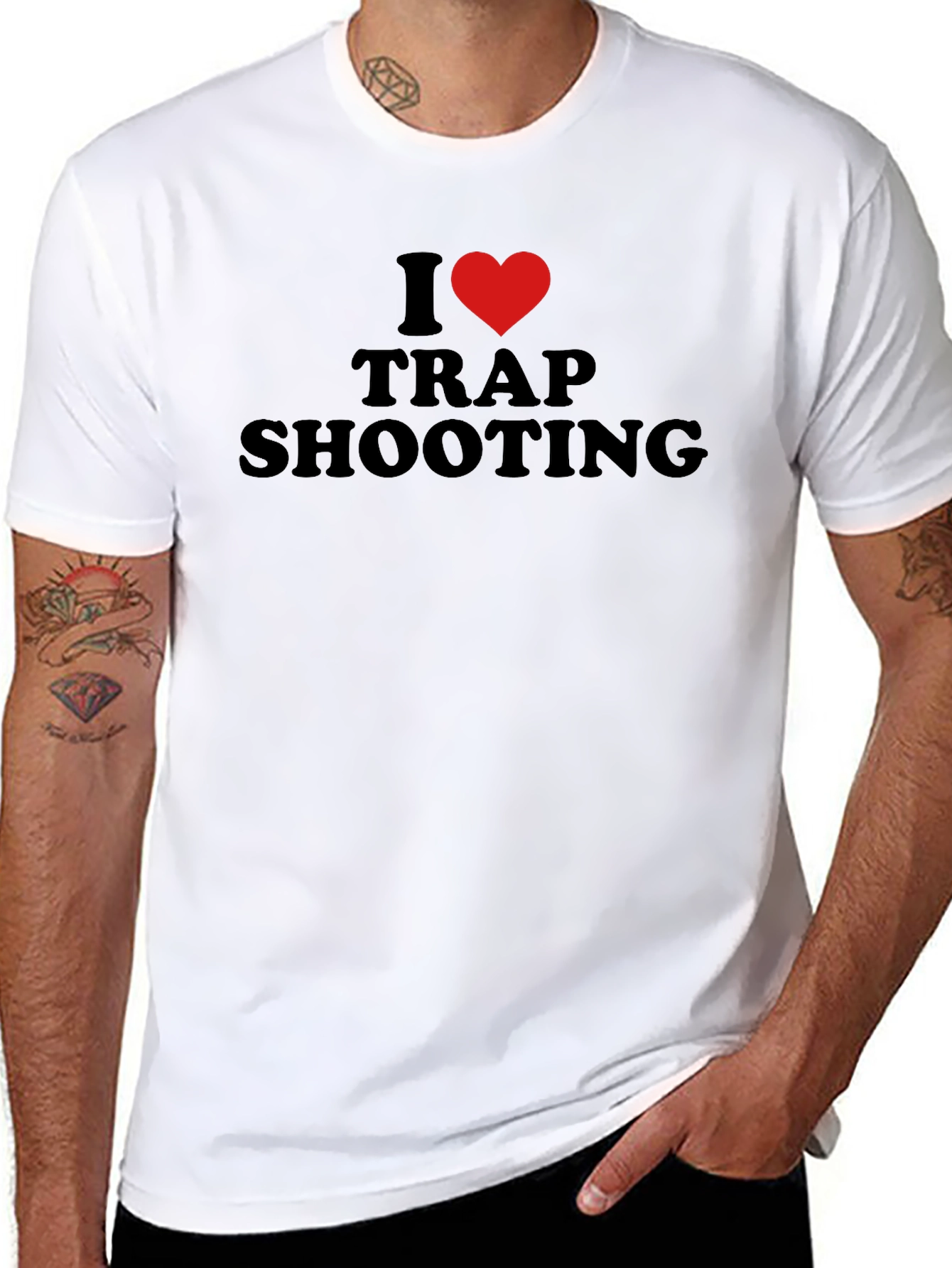 I Love Trap Shooting T-Shirt - Black
