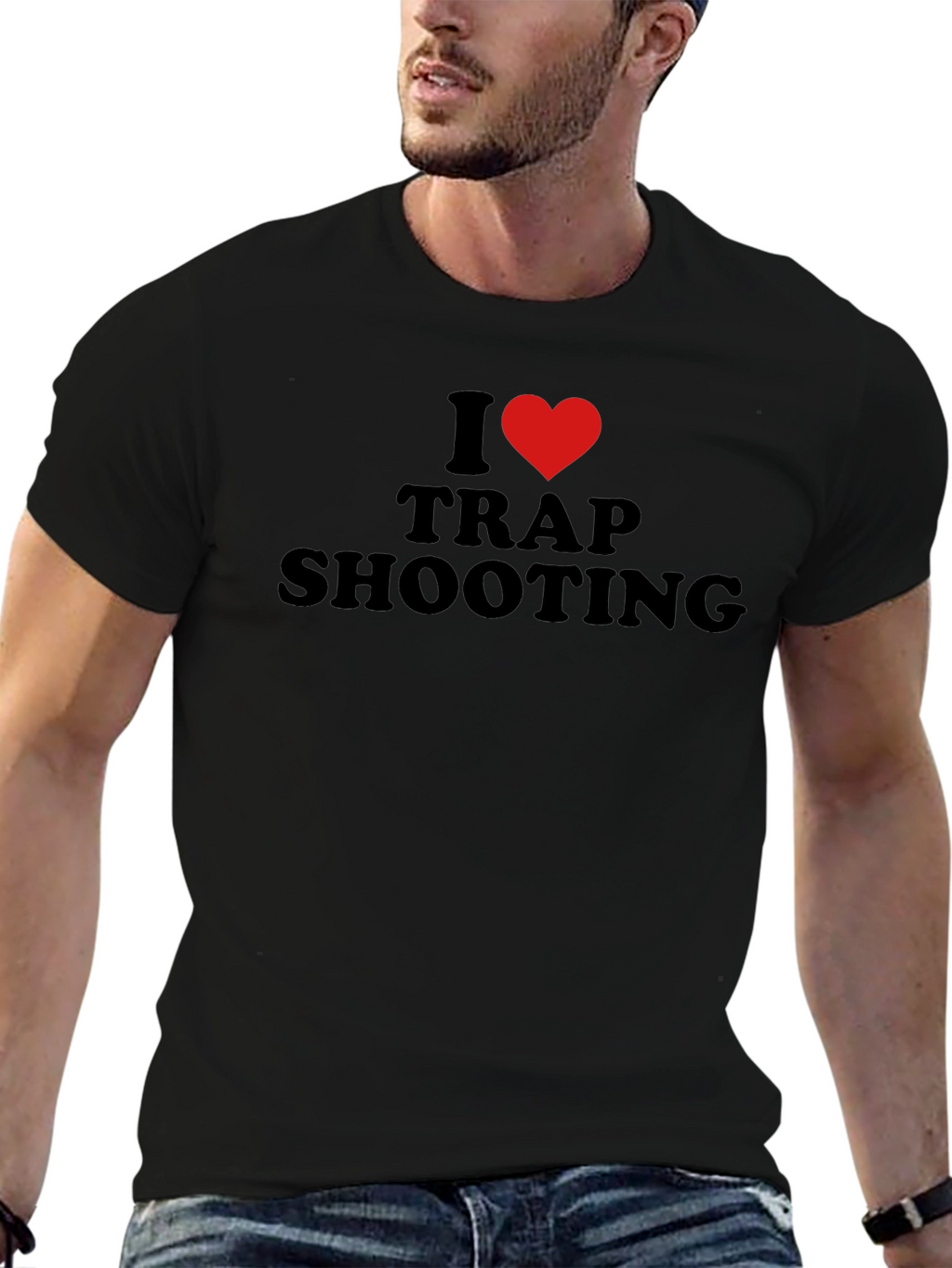 I Love Trap Shooting T-Shirt - Black