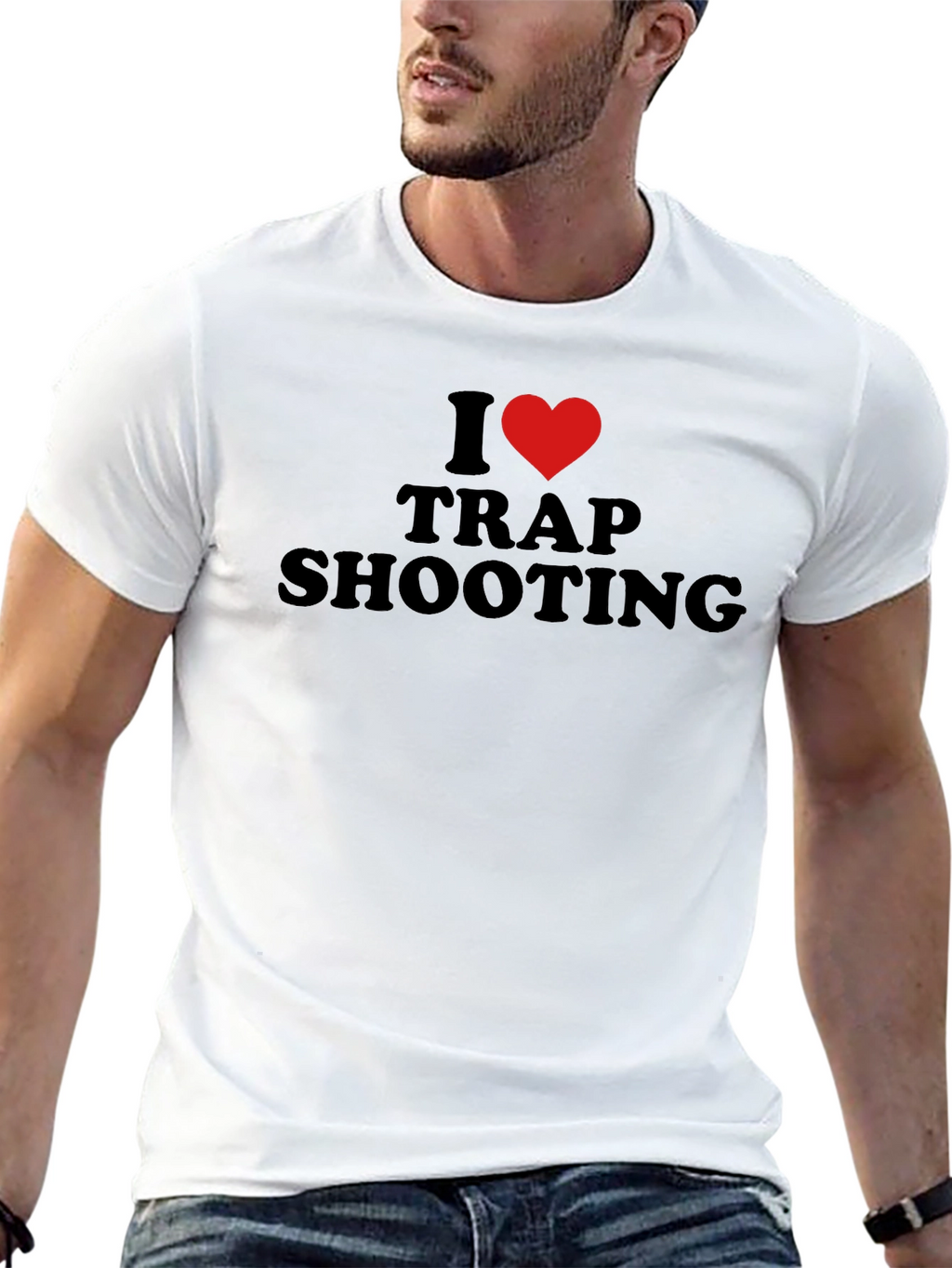 I Love Trap Shooting T-Shirt - Black
