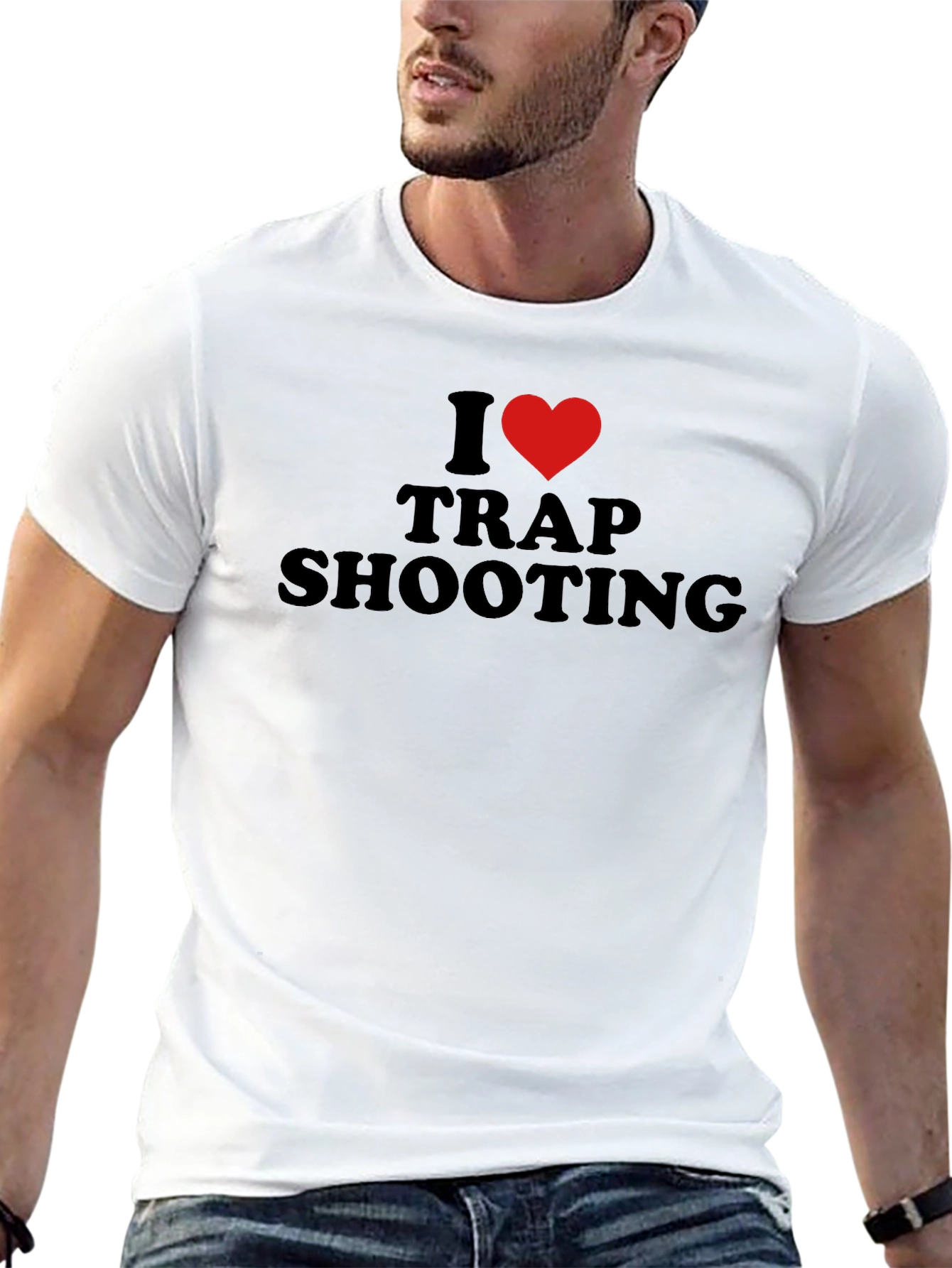 I Love Trap Shooting T-Shirt - Black