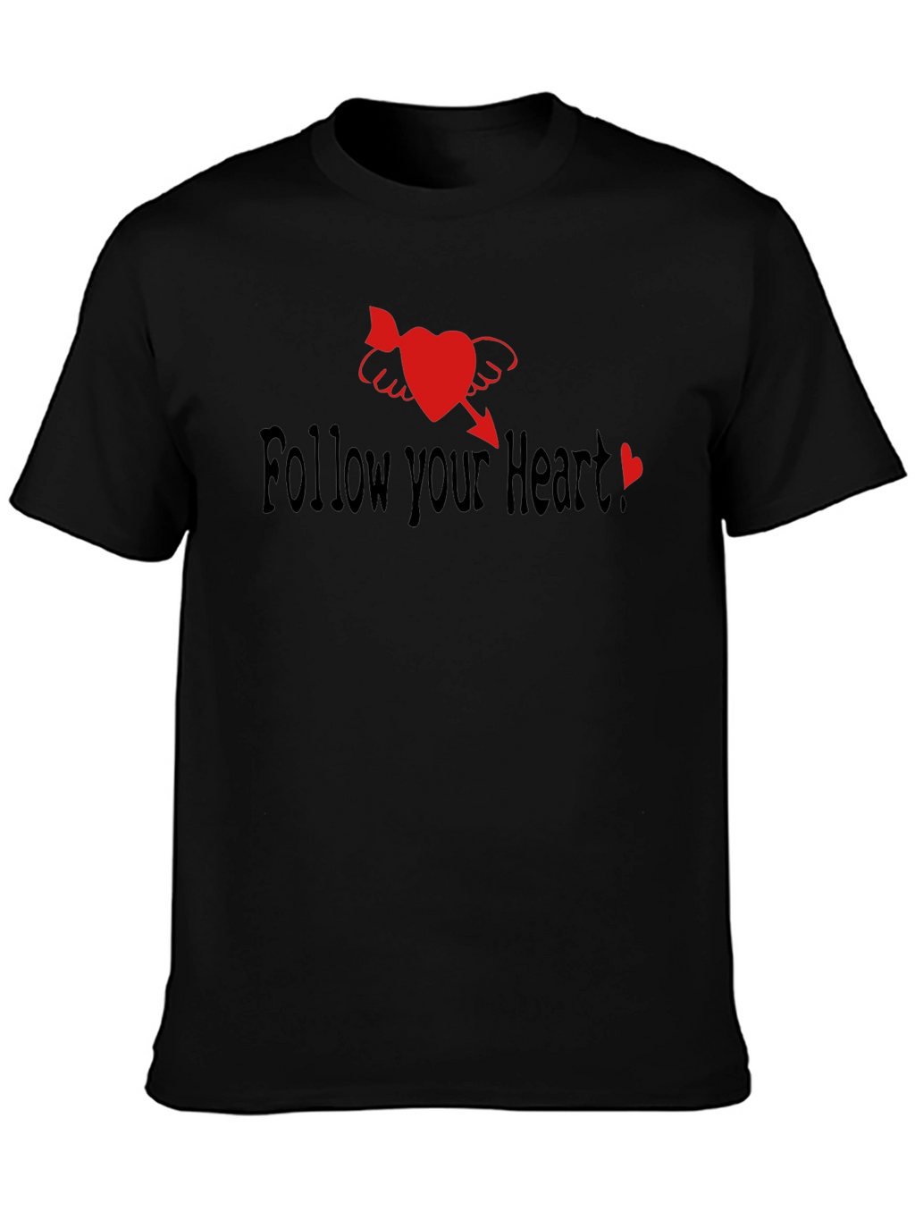 Follow Your Heart Black Graphic Tee