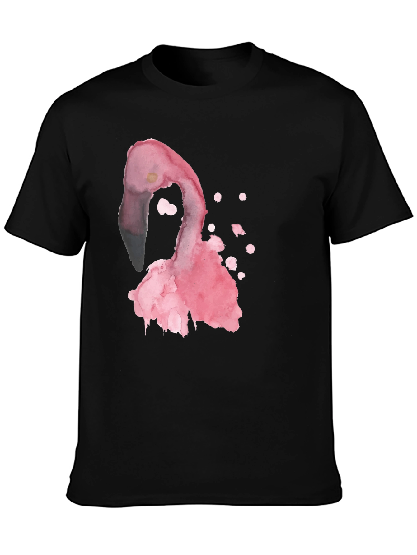 Watercolor Flamingo Graphic Black Tee