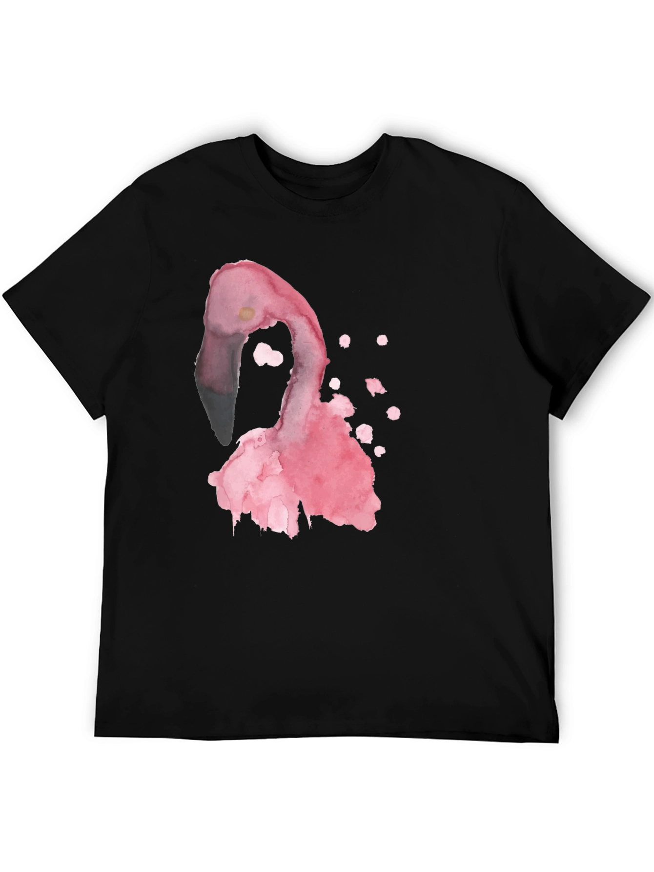 Watercolor Flamingo Graphic Black Tee