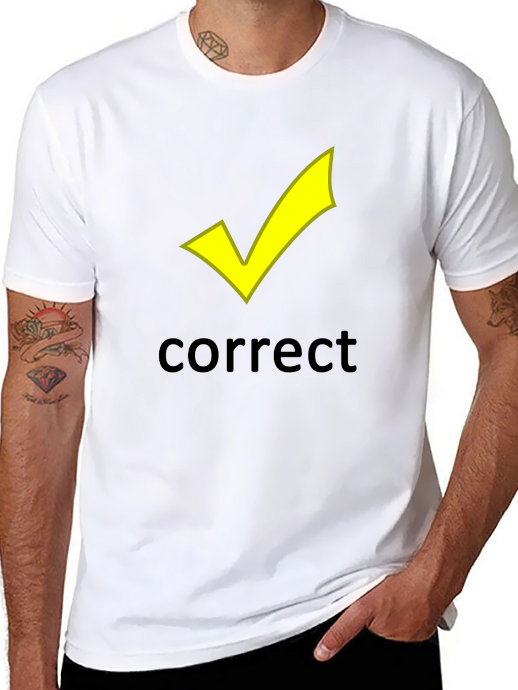Correct Checkmark Black T-Shirt