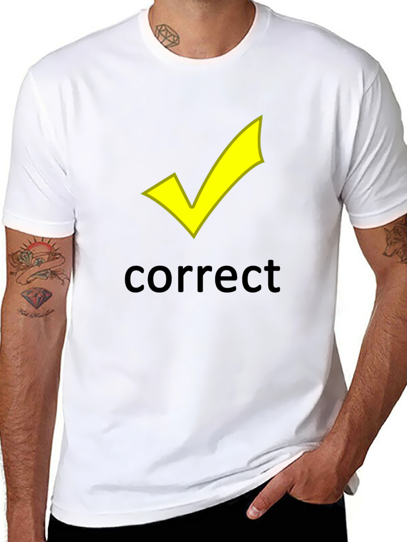 Correct Checkmark Black T-Shirt