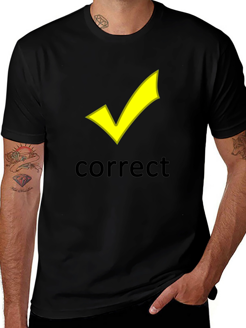Correct Checkmark Black T-Shirt
