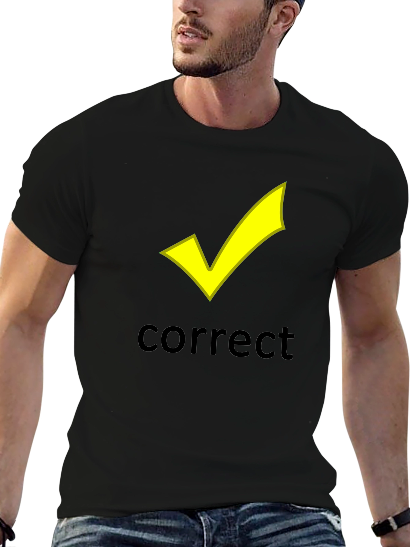 Correct Checkmark Black T-Shirt