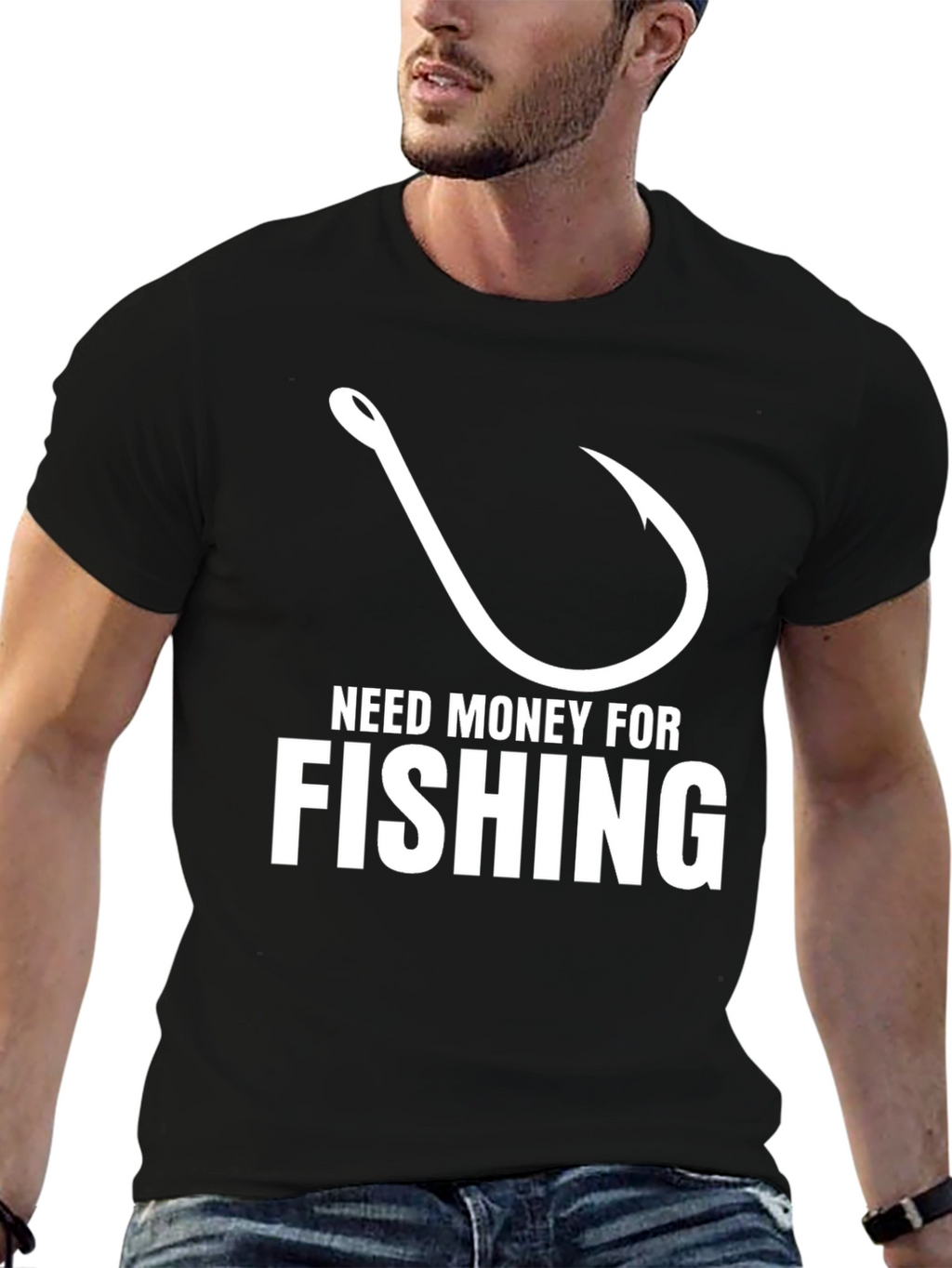 Need Money for Fishing Black T-Shirt