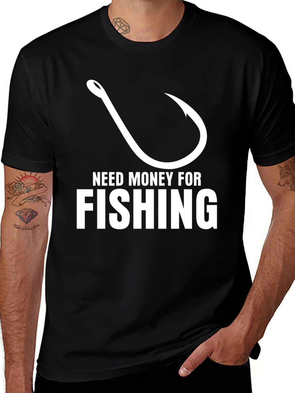Need Money for Fishing Black T-Shirt