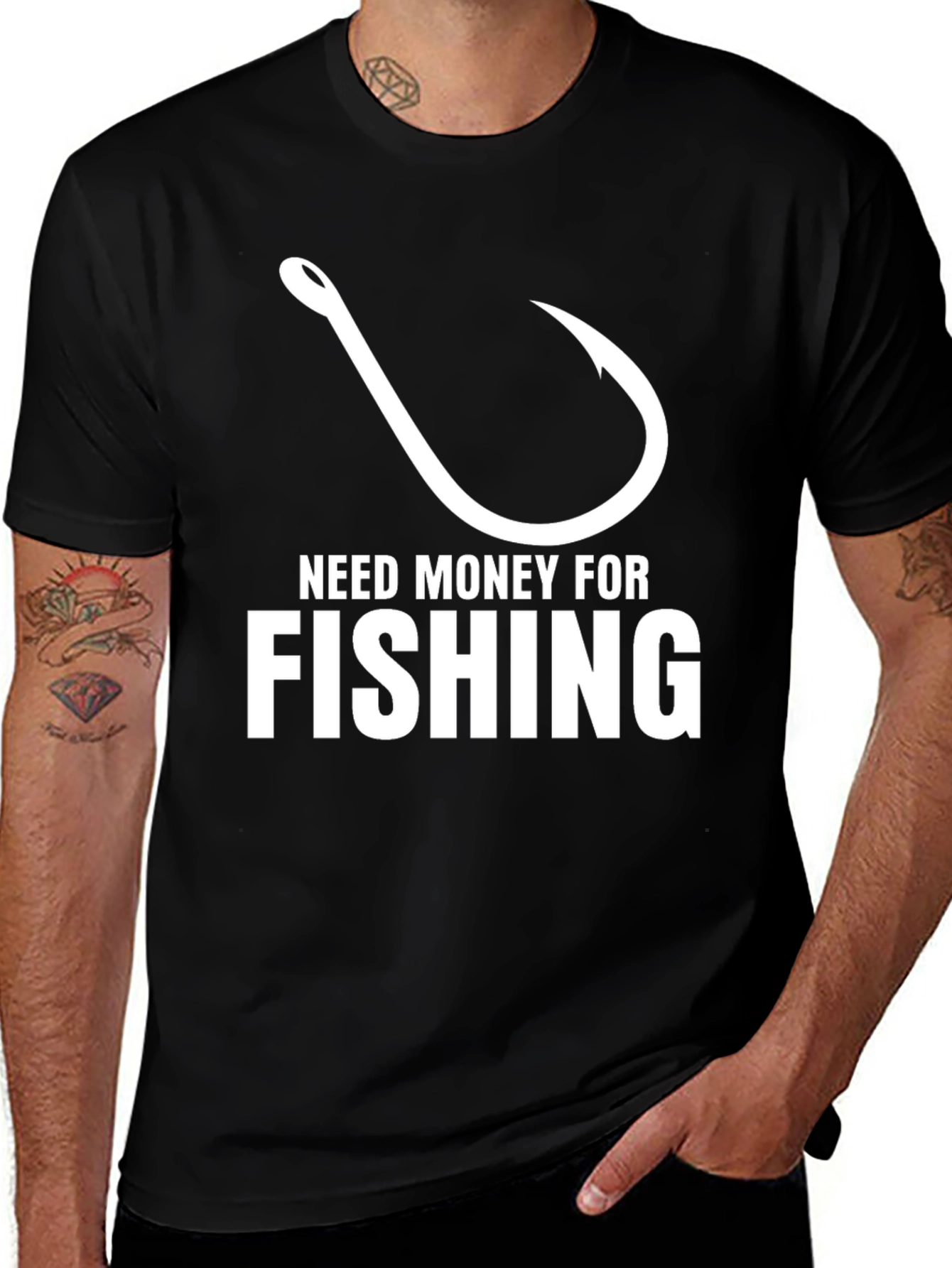 Need Money for Fishing Black T-Shirt